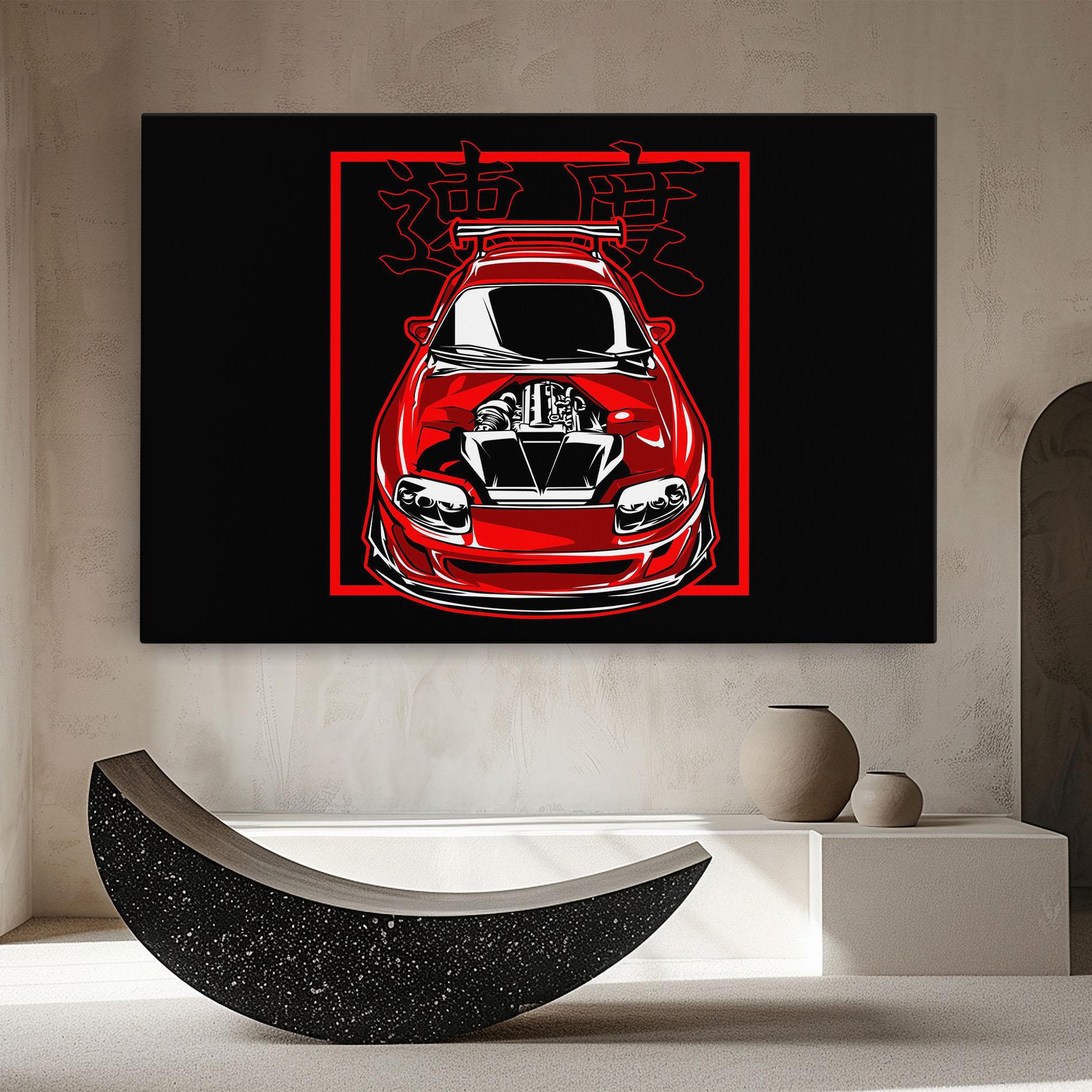 Tablou Canvas Japanese Red Car mockup 8