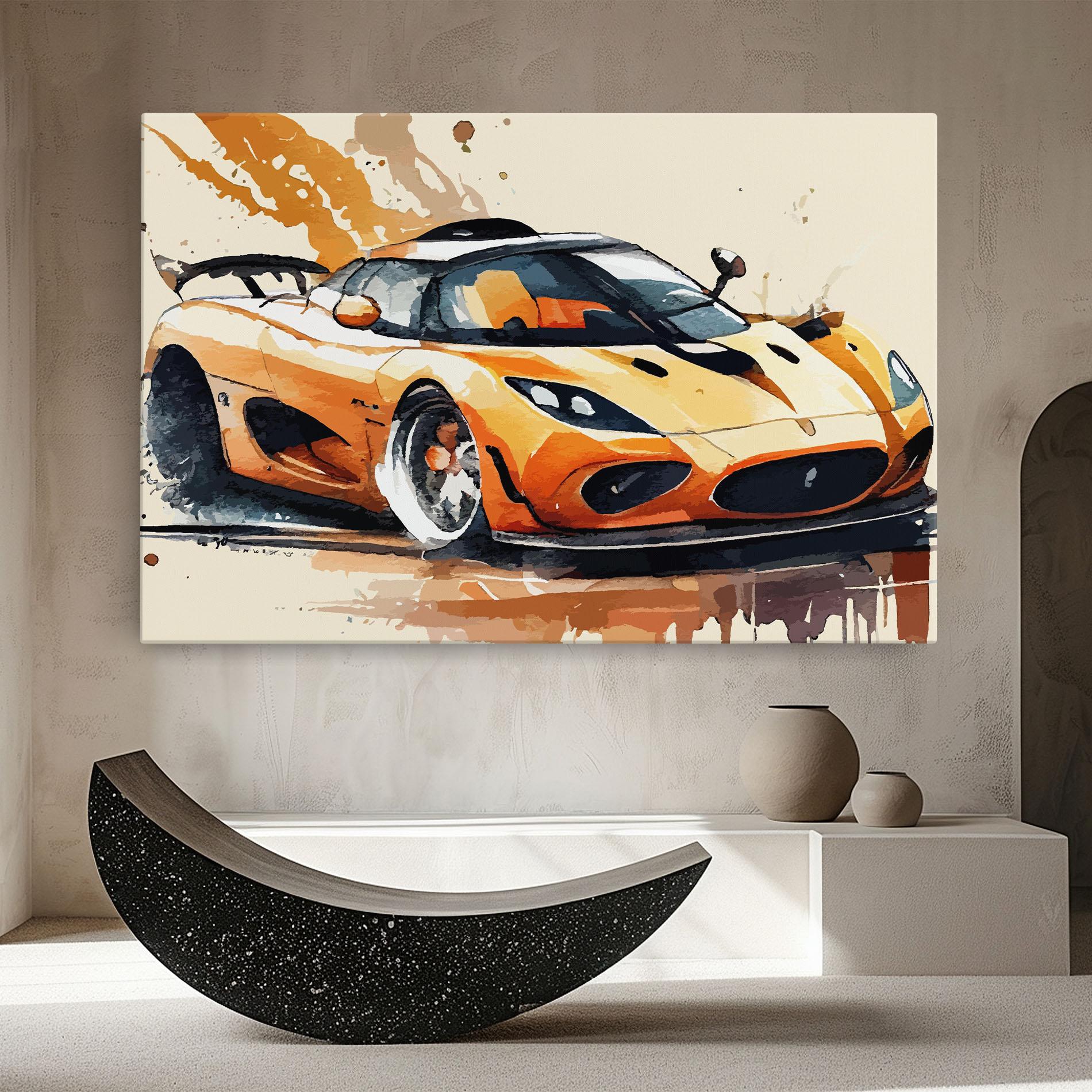 Tablou Canvas Orange Paint Car mockup 8