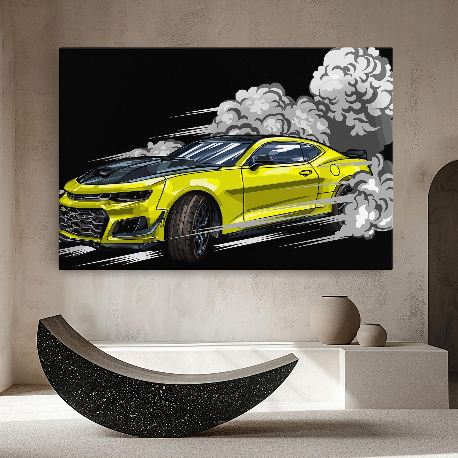 Tablou Canvas Racing Car Smoke mockup 8