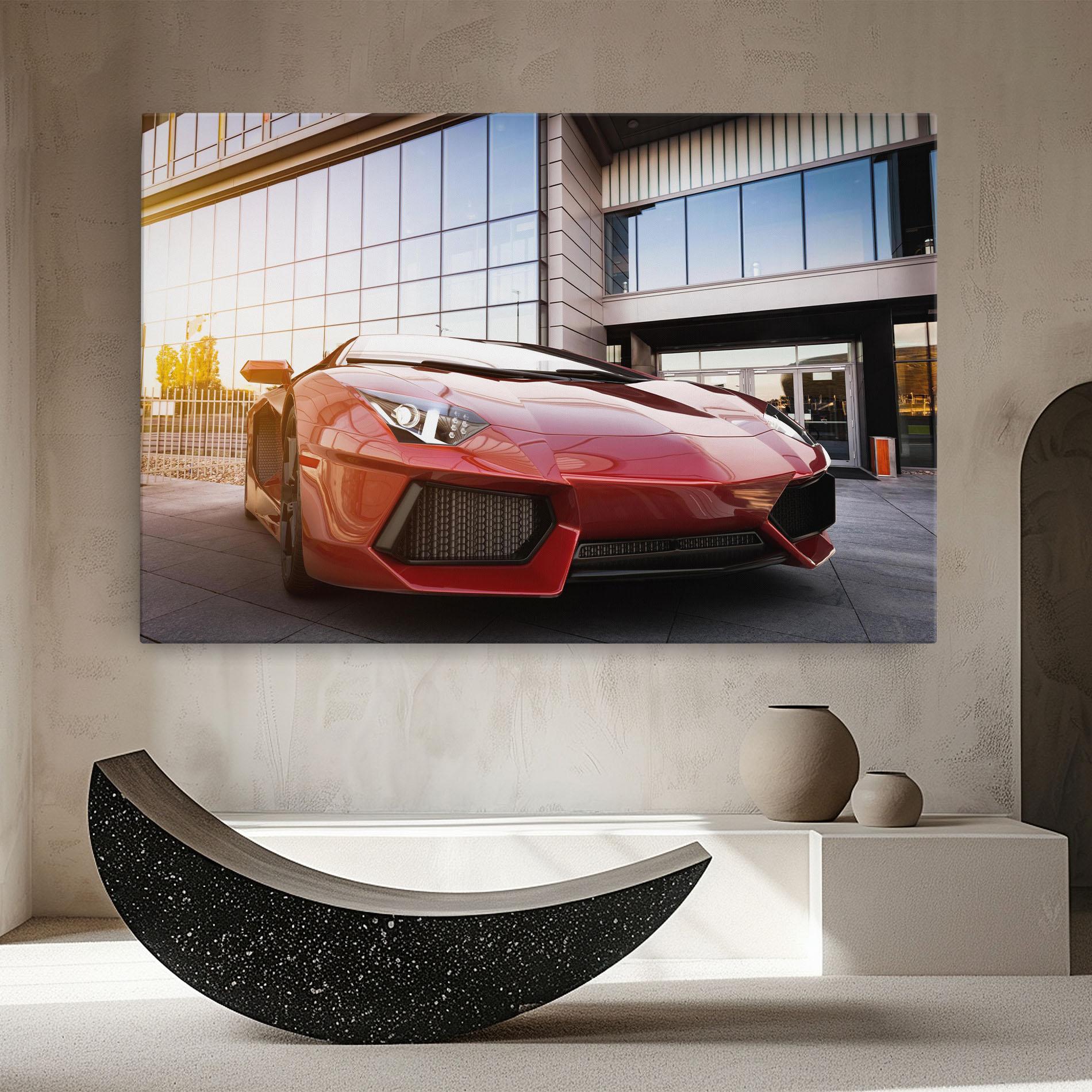 Tablou Canvas Red Lambo Outside mockup 8
