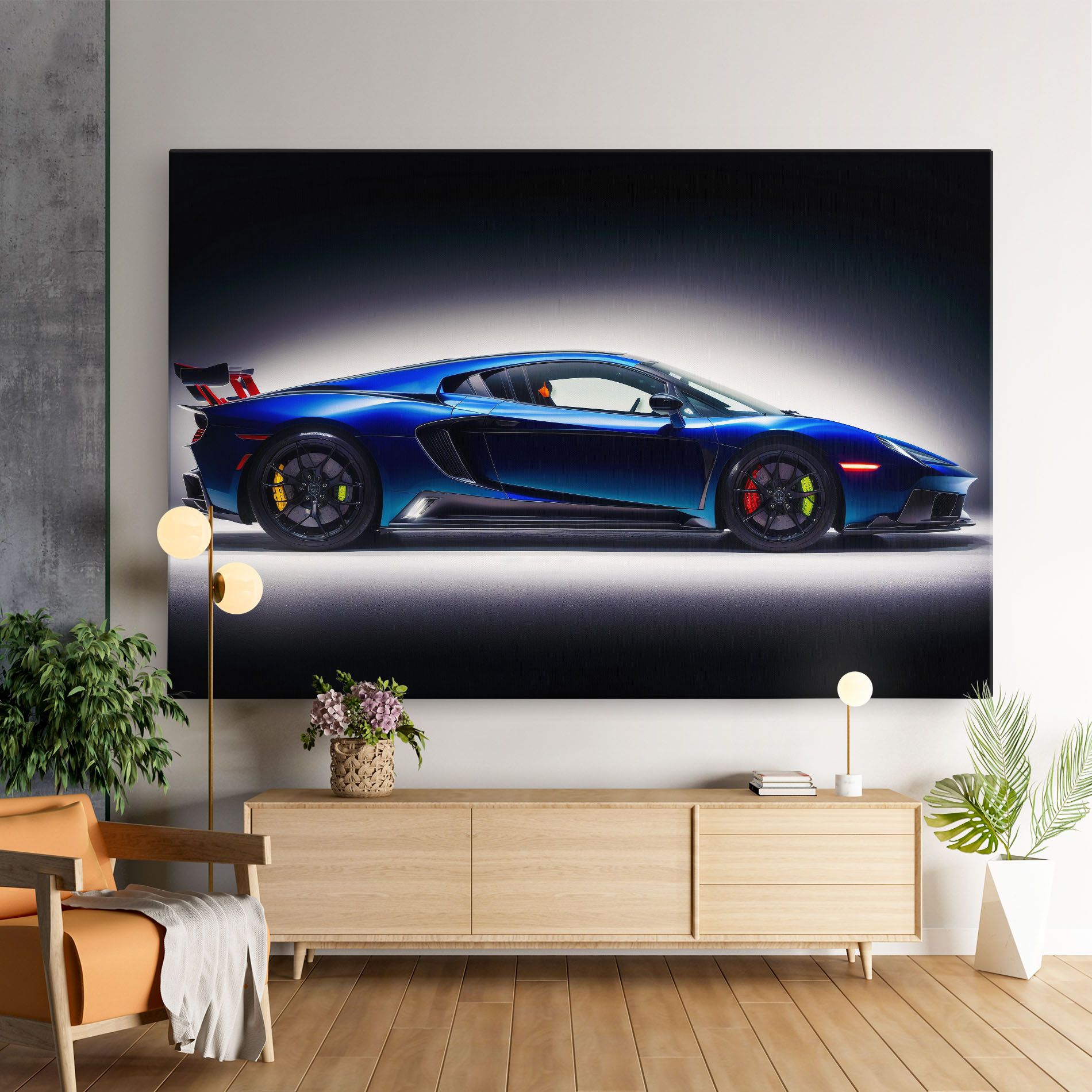Blue Hypercar Side mockup 9