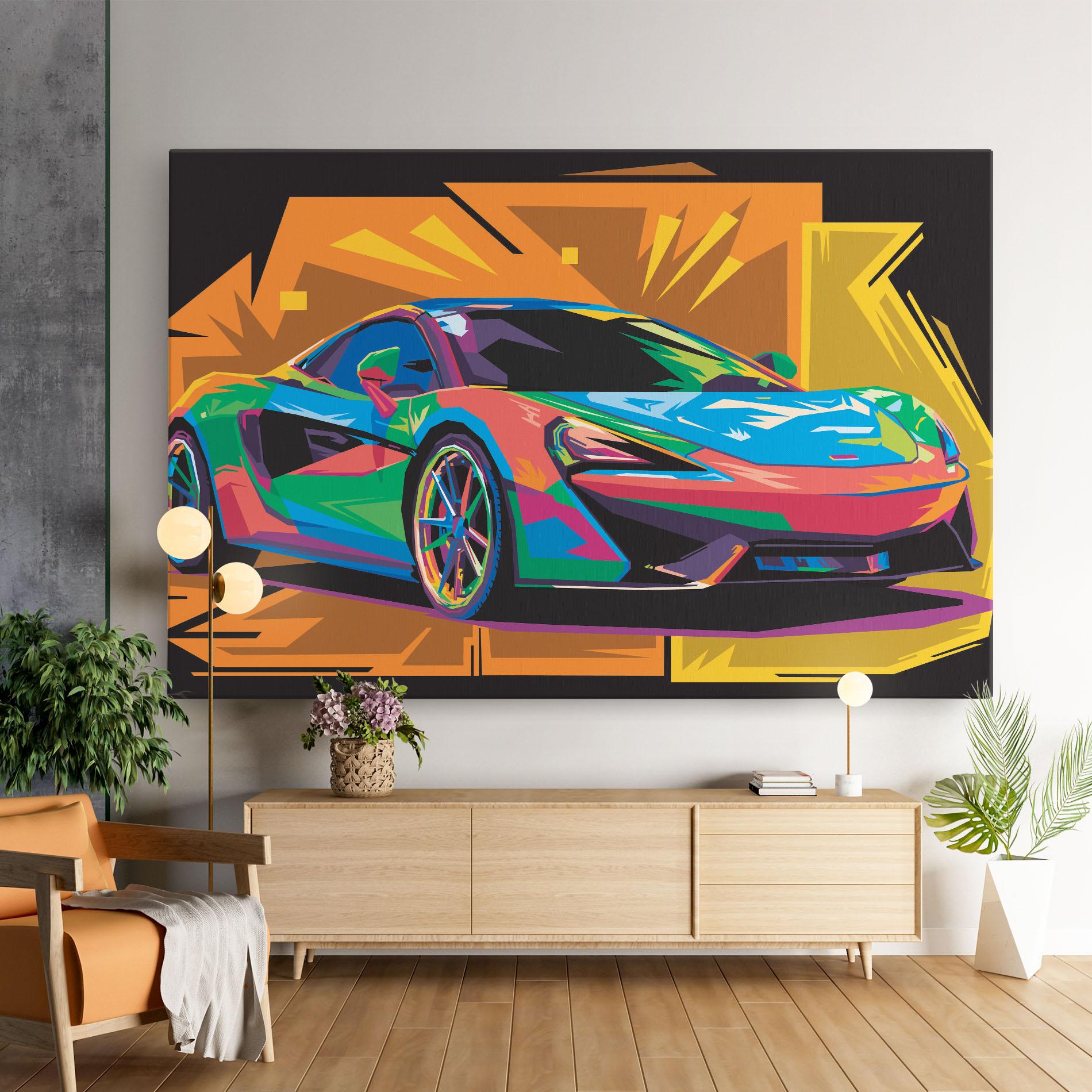 Tablou Canvas Colorful Sport Car mockup 9