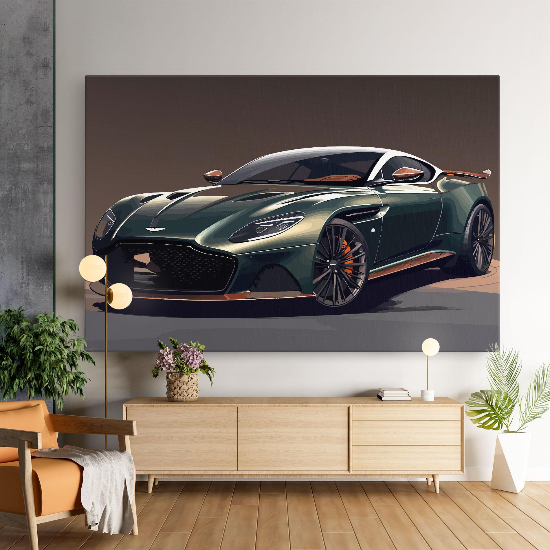 Tablou Canvas Dark Green Car mockup 9