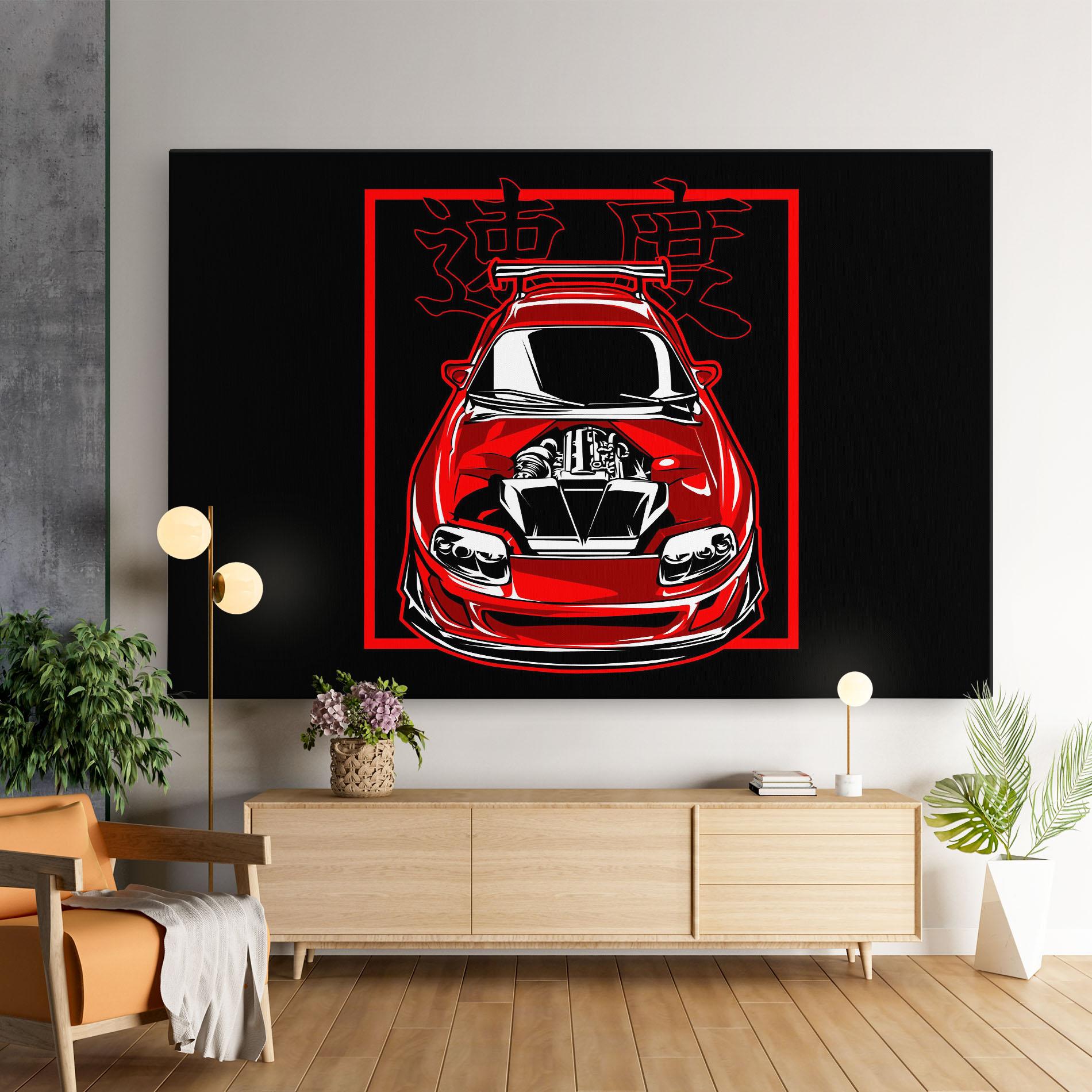 Tablou Canvas Japanese Red Car mockup 9