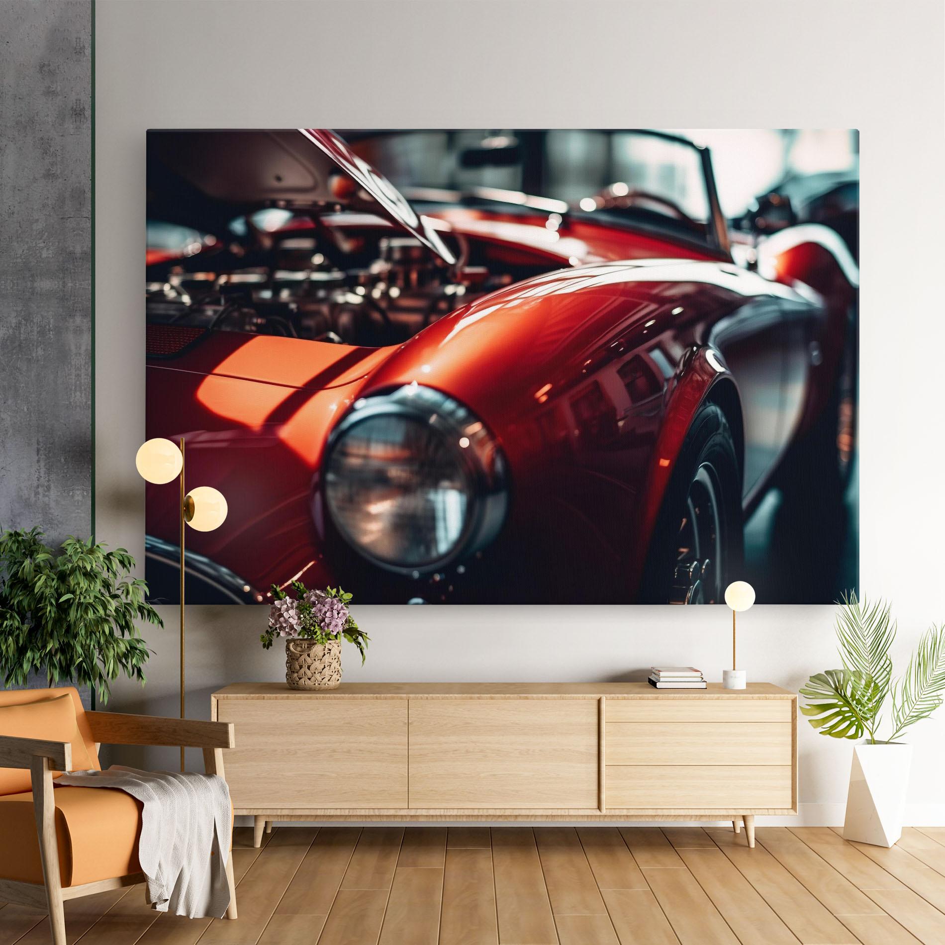 Tablou Canvas Old Vintage Red Car mockup 9