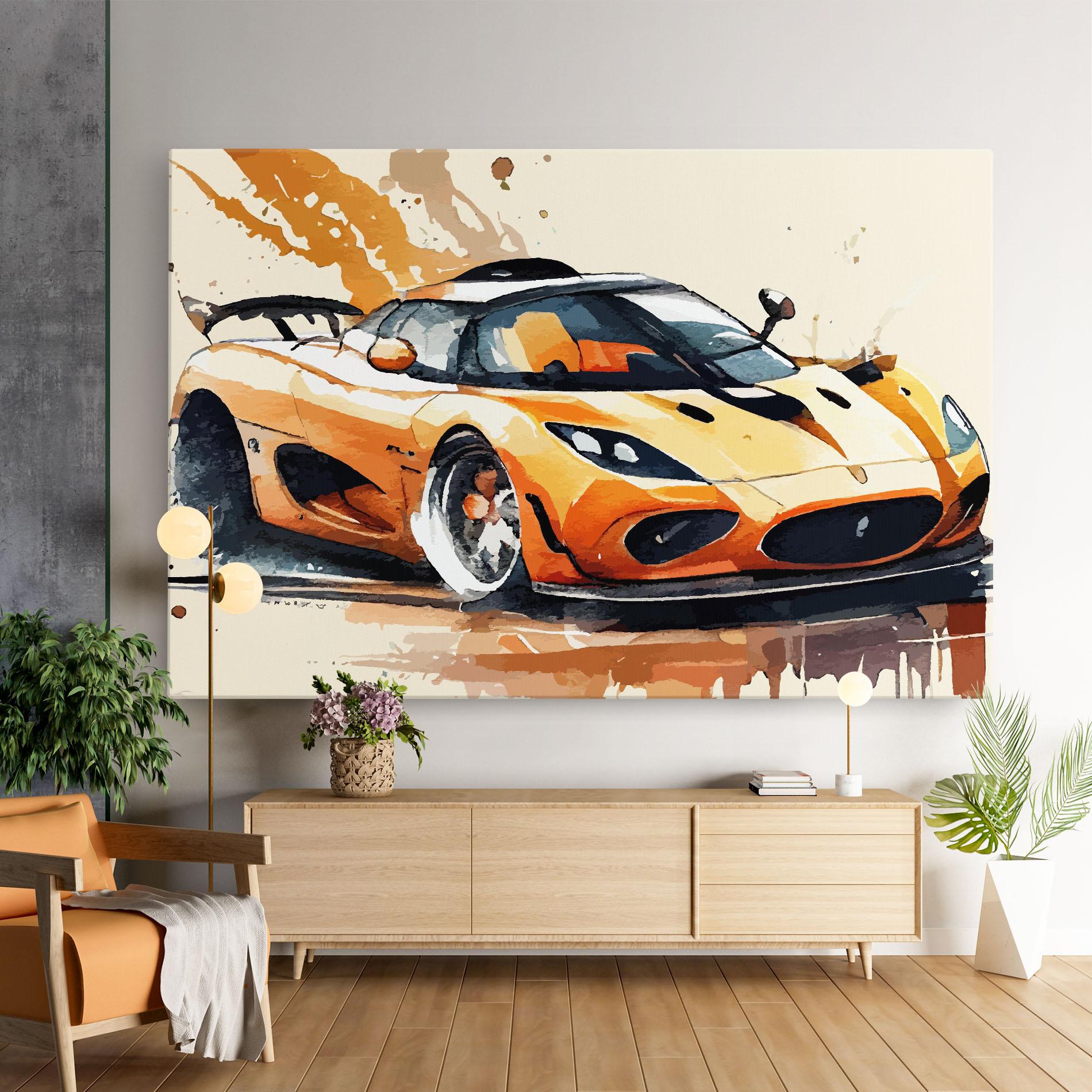 Tablou Canvas Orange Paint Car mockup 9