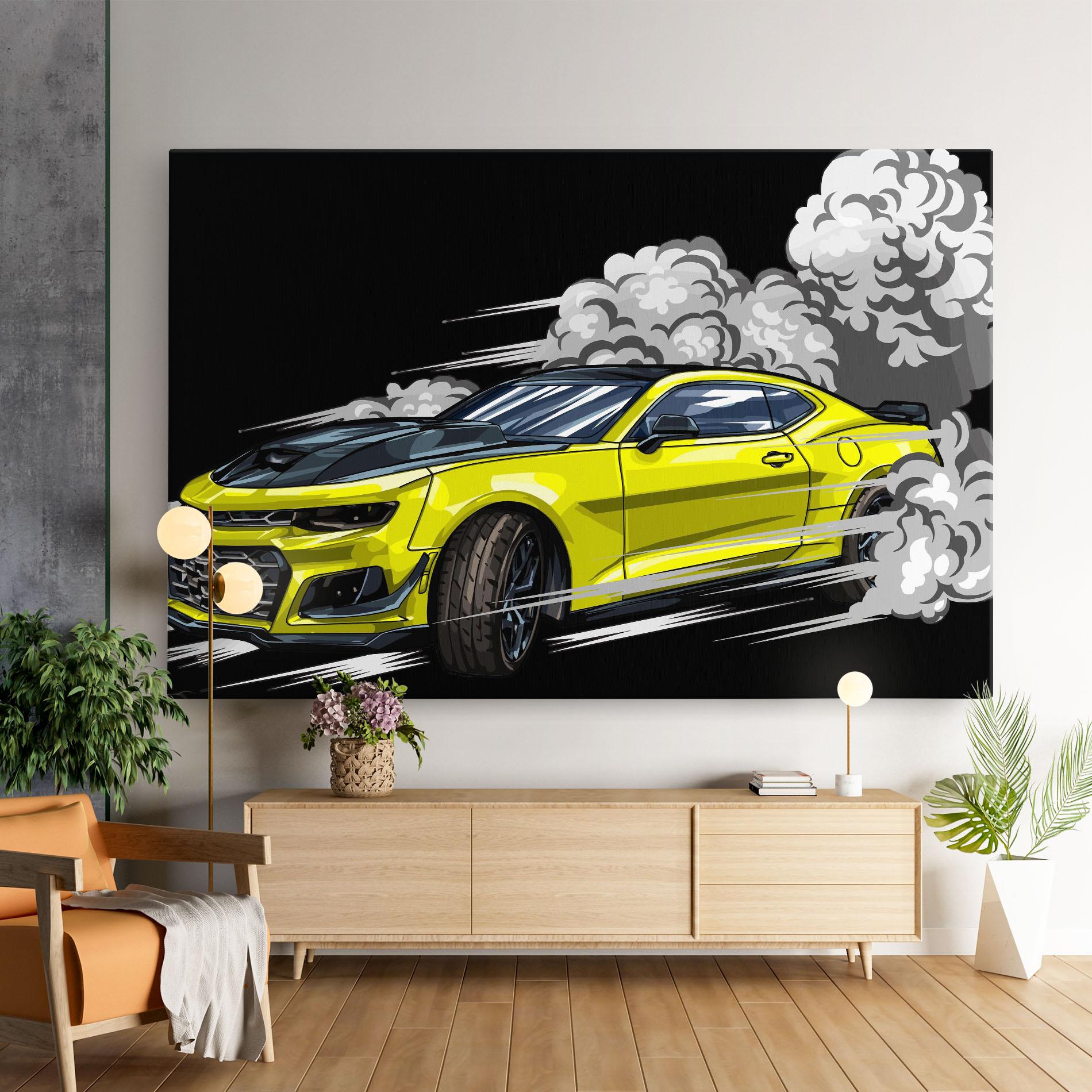 Tablou Canvas Racing Car Smoke mockup 9