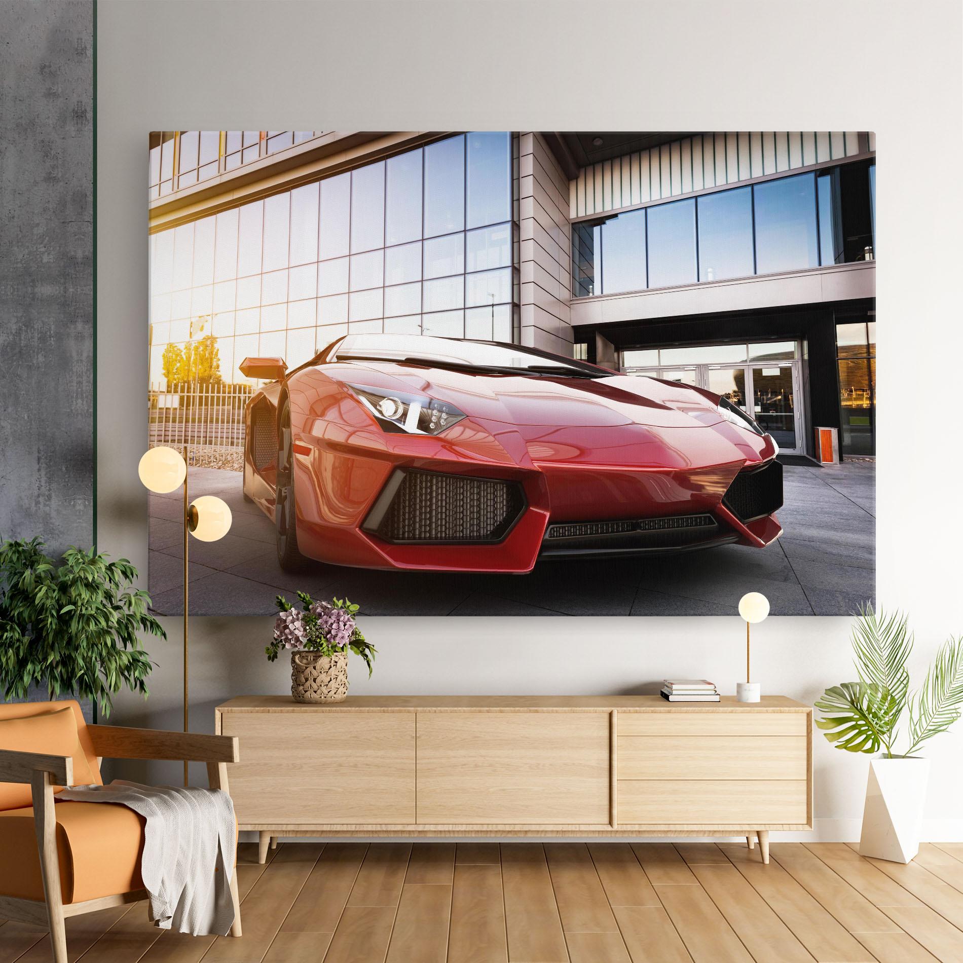 Tablou Canvas Red Lambo Outside mockup 9