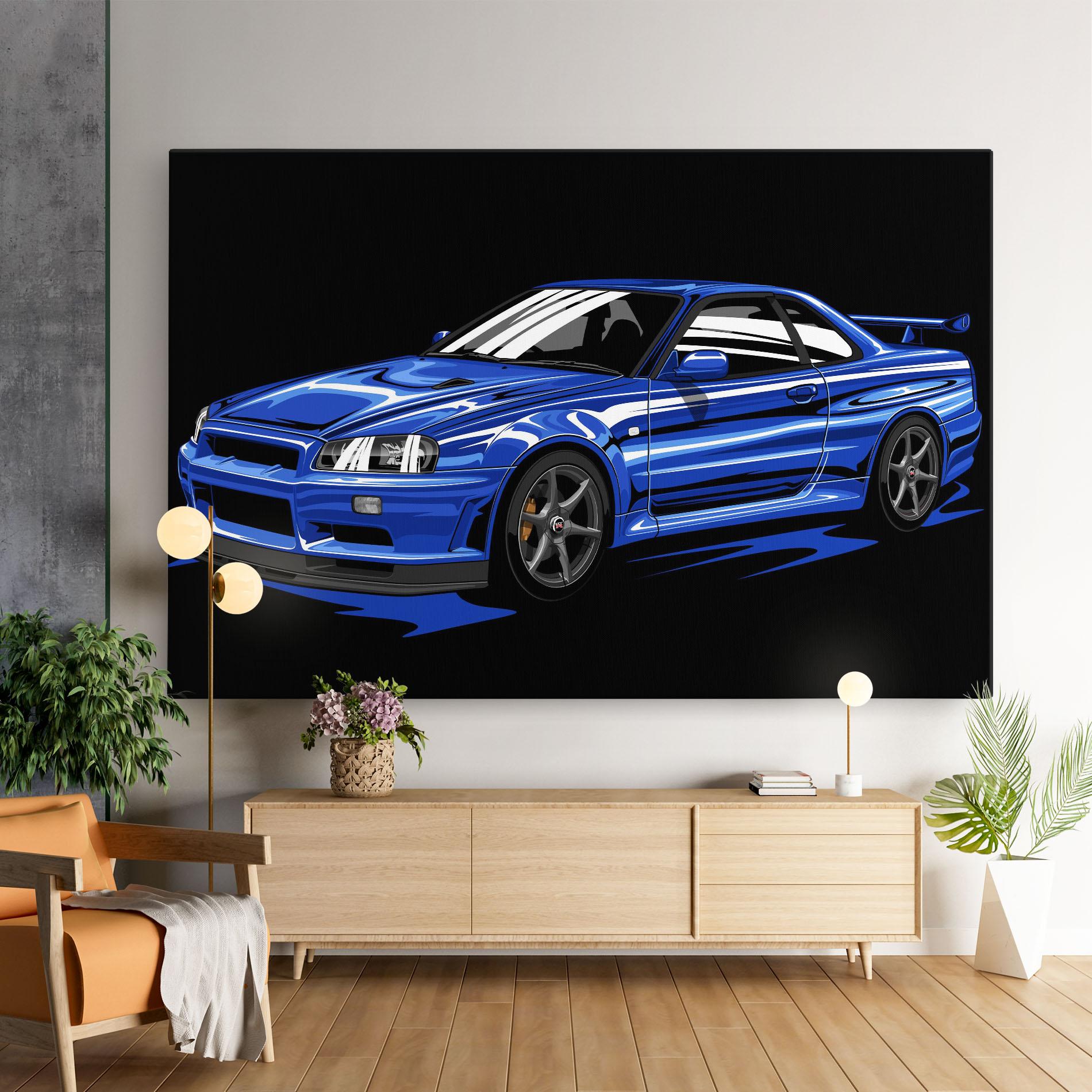 Tablou Canvas Sport Blue Car mockup 9