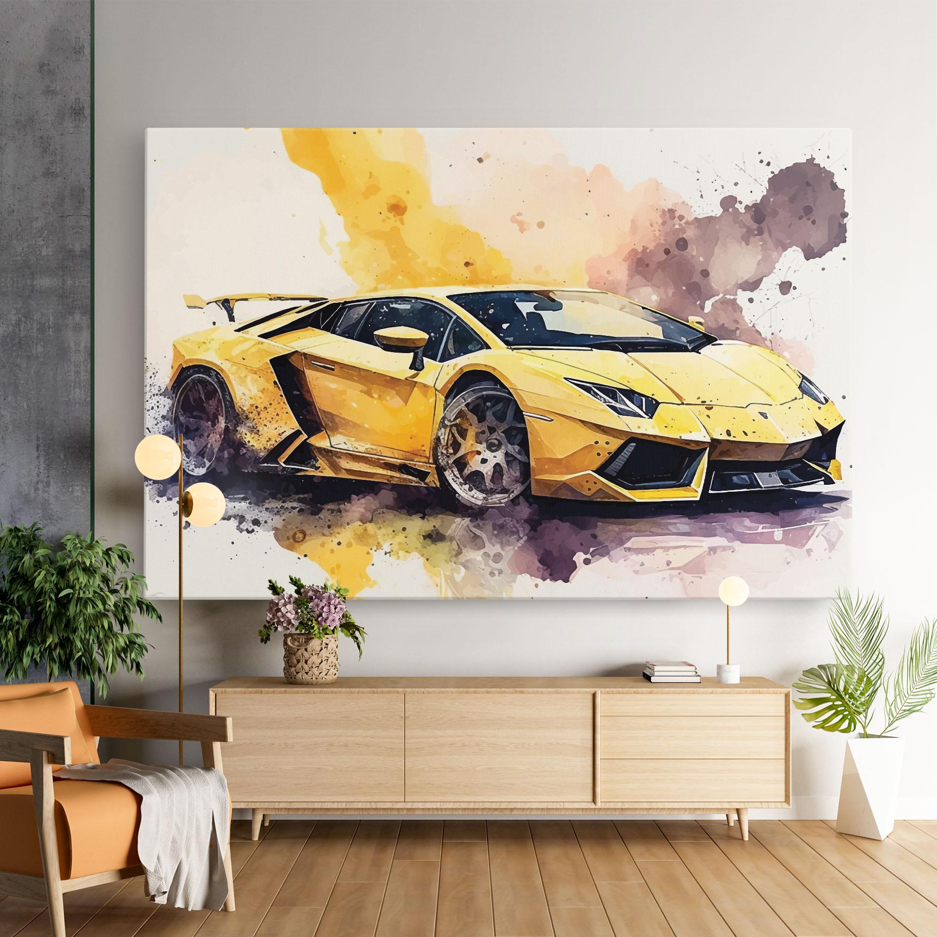 Tablou Canvas Watercolor Sport Car mockup 9