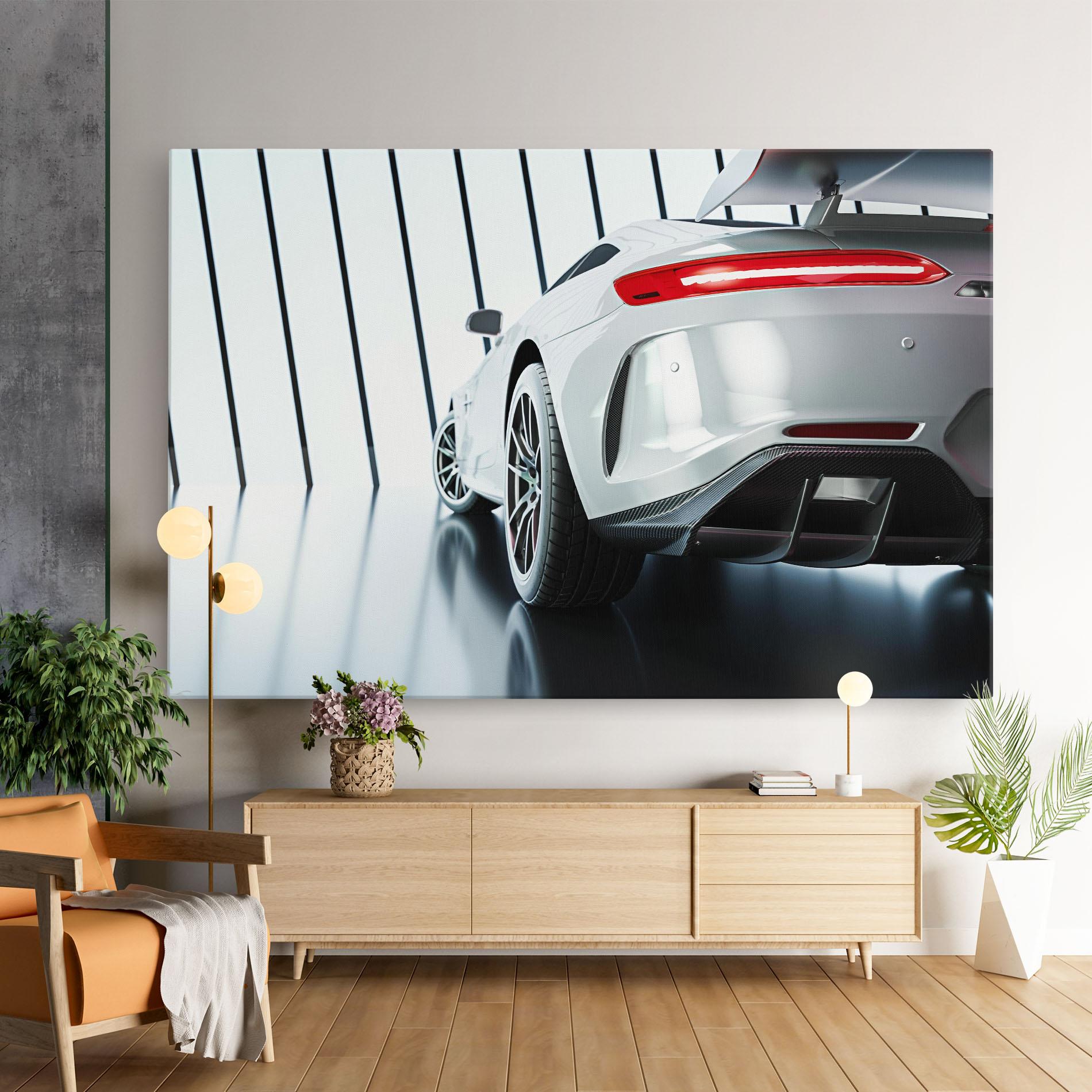 Tablou Canvas White Mercedes Amg mockup 9