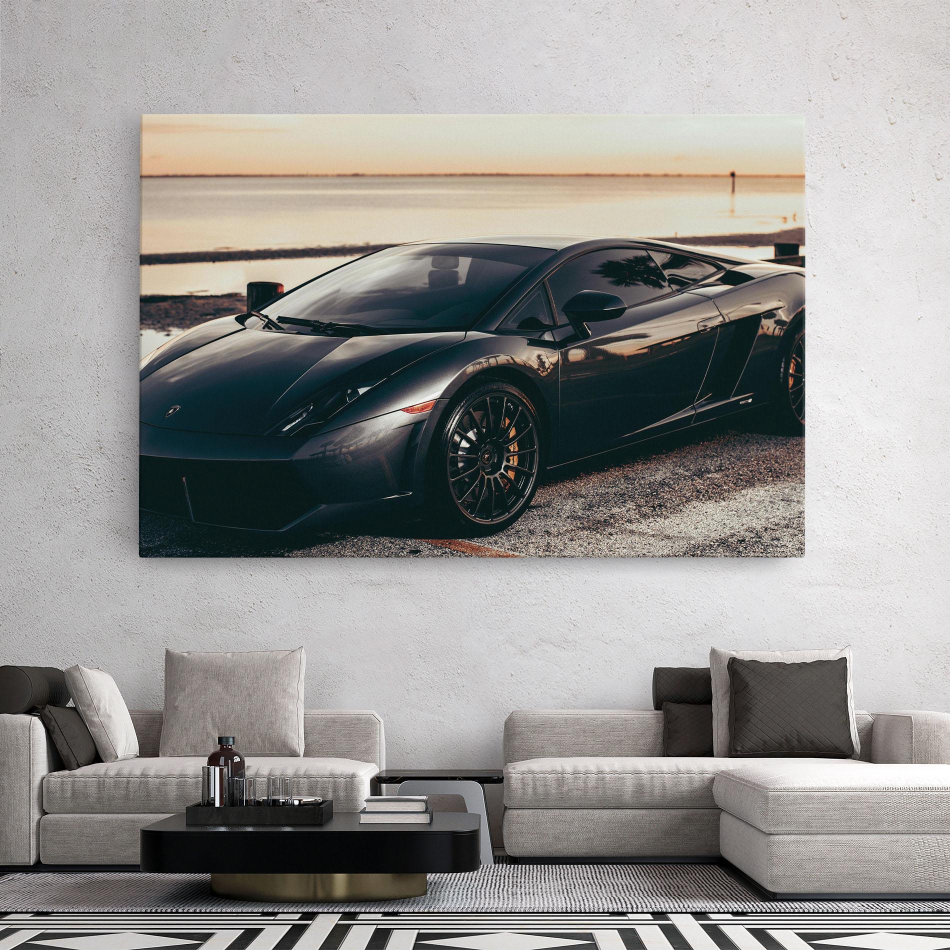 Tablou Canvas Black Lambo Sea mockup 2