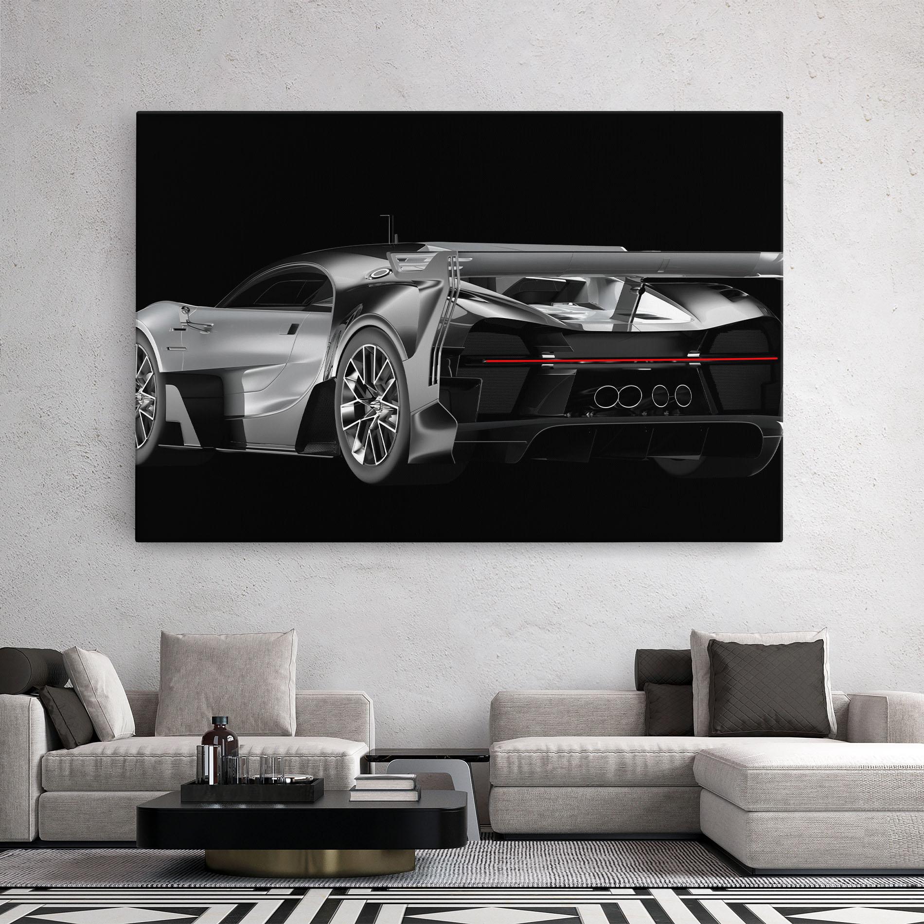 Tablou Canvas Black Rear Hypercar mockup 2