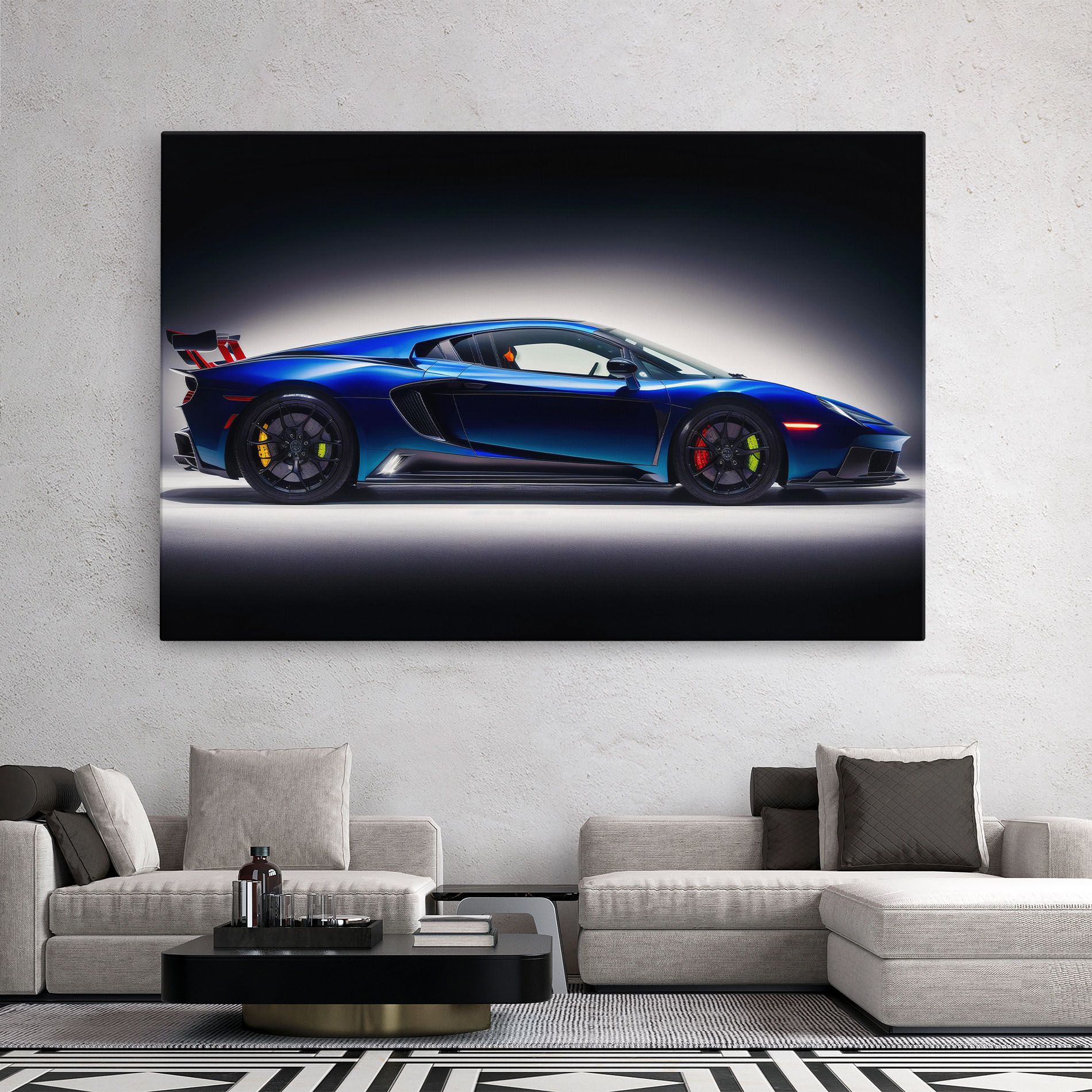 Blue Hypercar Side mockup 2