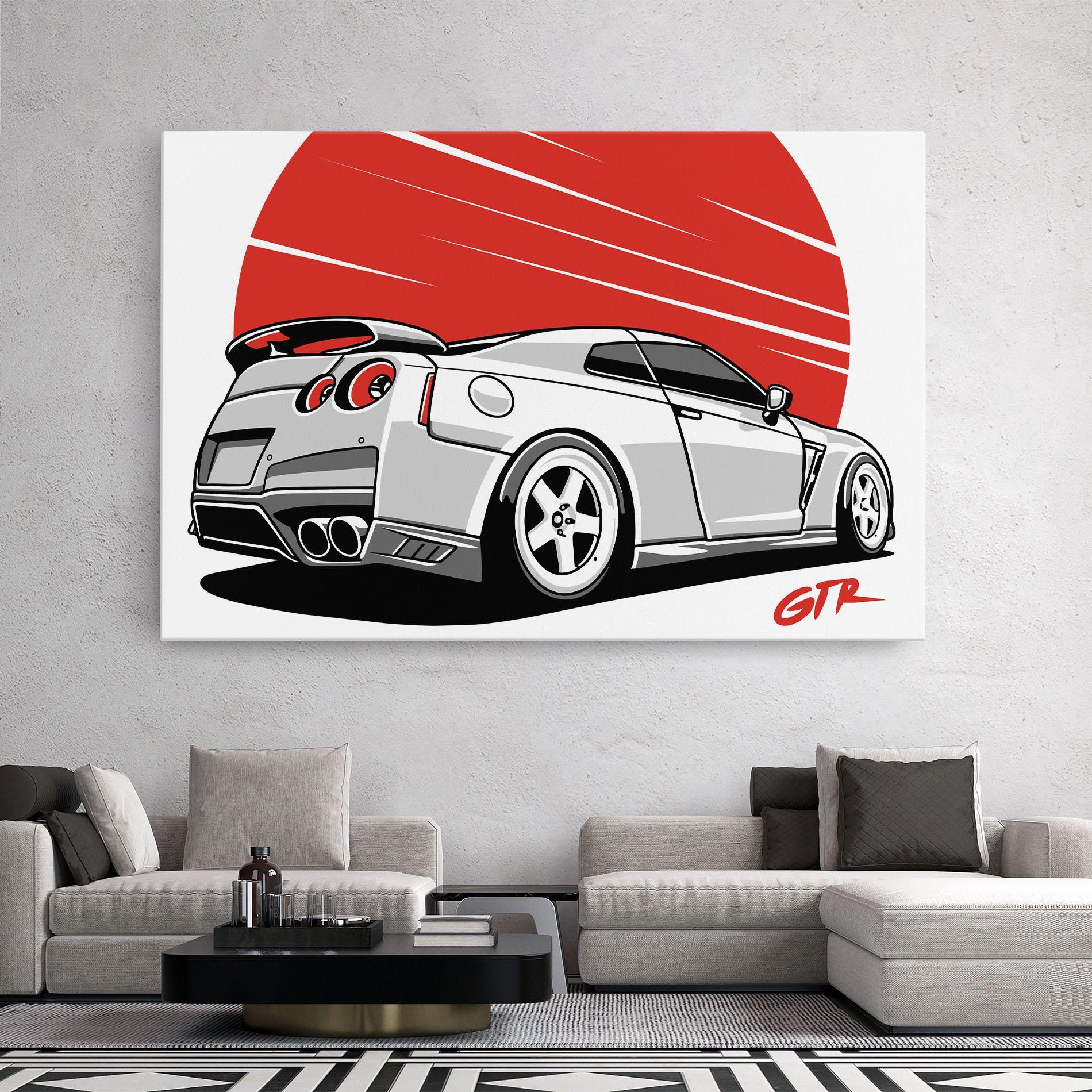 Tablou Canvas Grey Gtr Car mockup 2