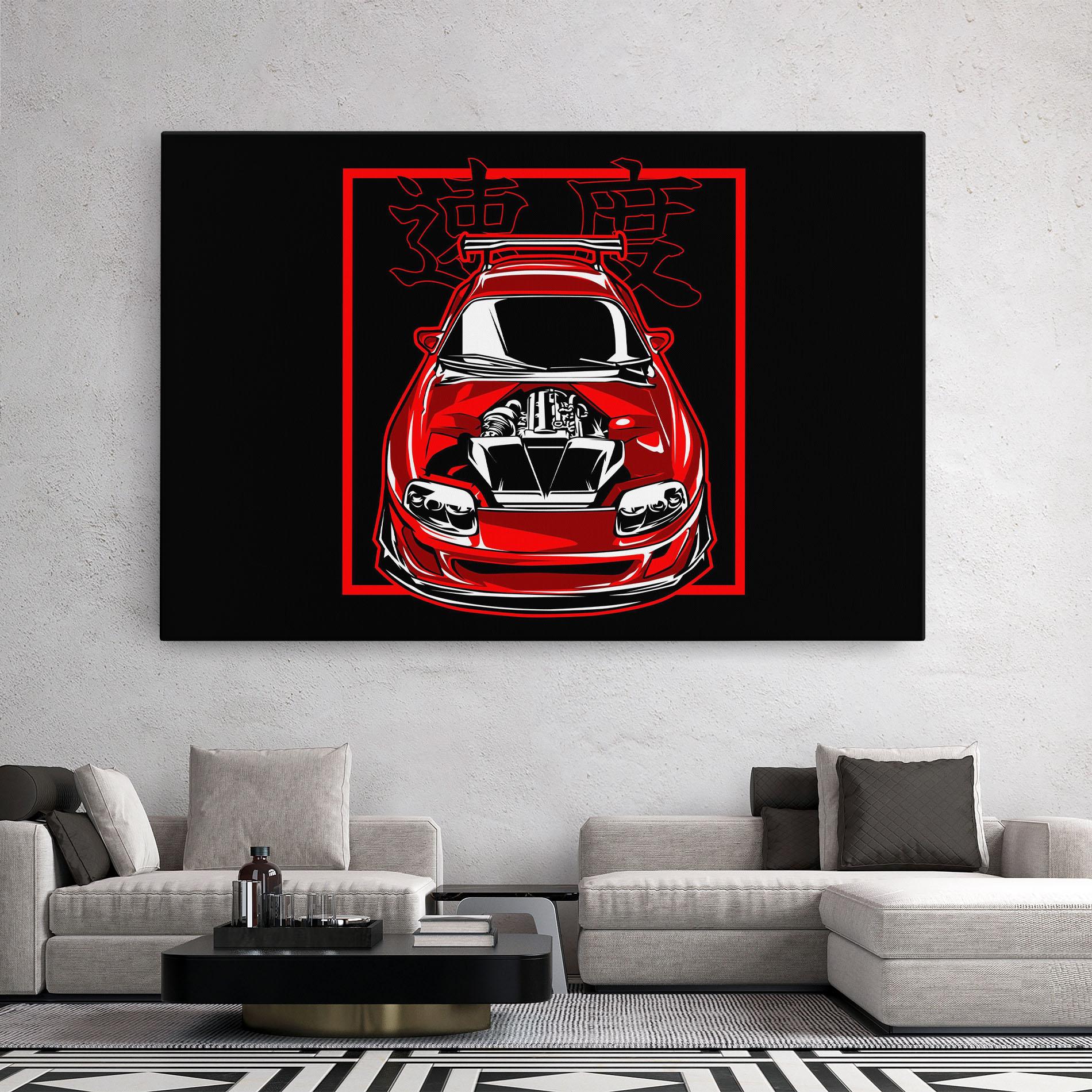 Tablou Canvas Japanese Red Car mockup 2