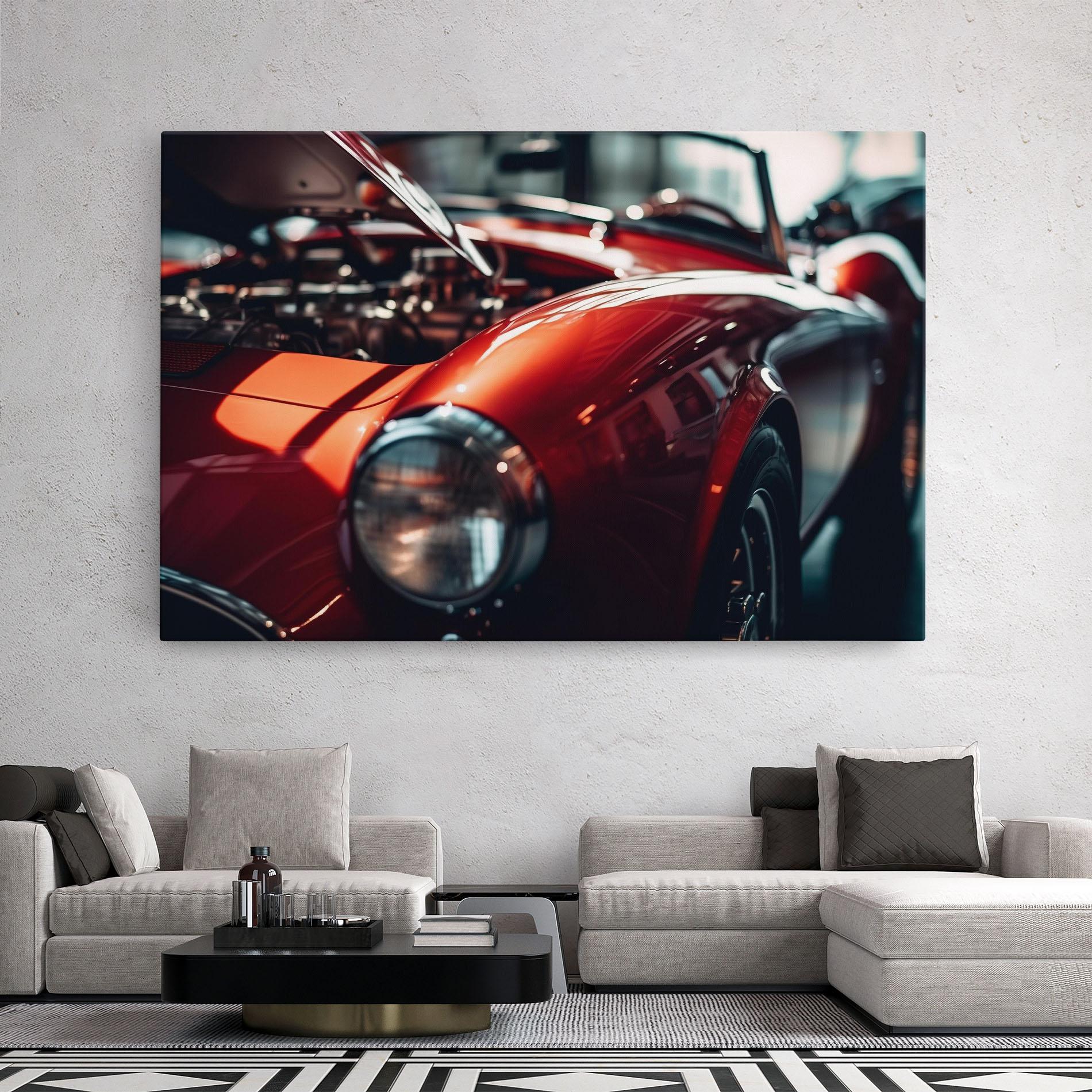 Tablou Canvas Old Vintage Red Car mockup 2