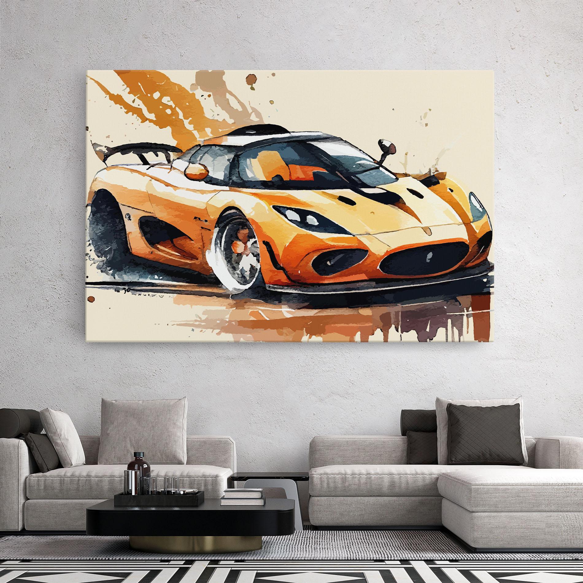 Tablou Canvas Orange Paint Car mockup 2
