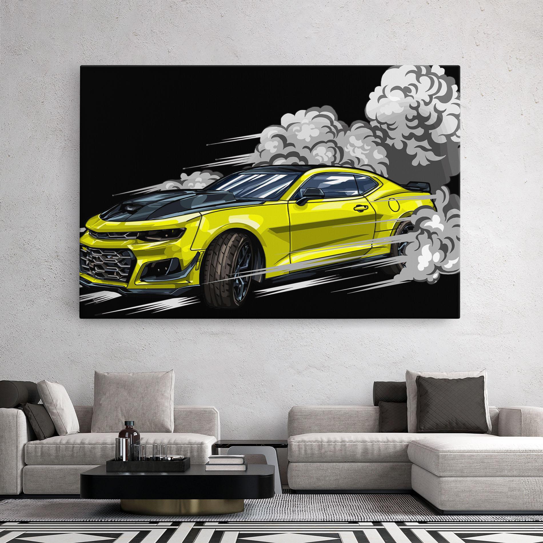 Tablou Canvas Racing Car Smoke mockup 2