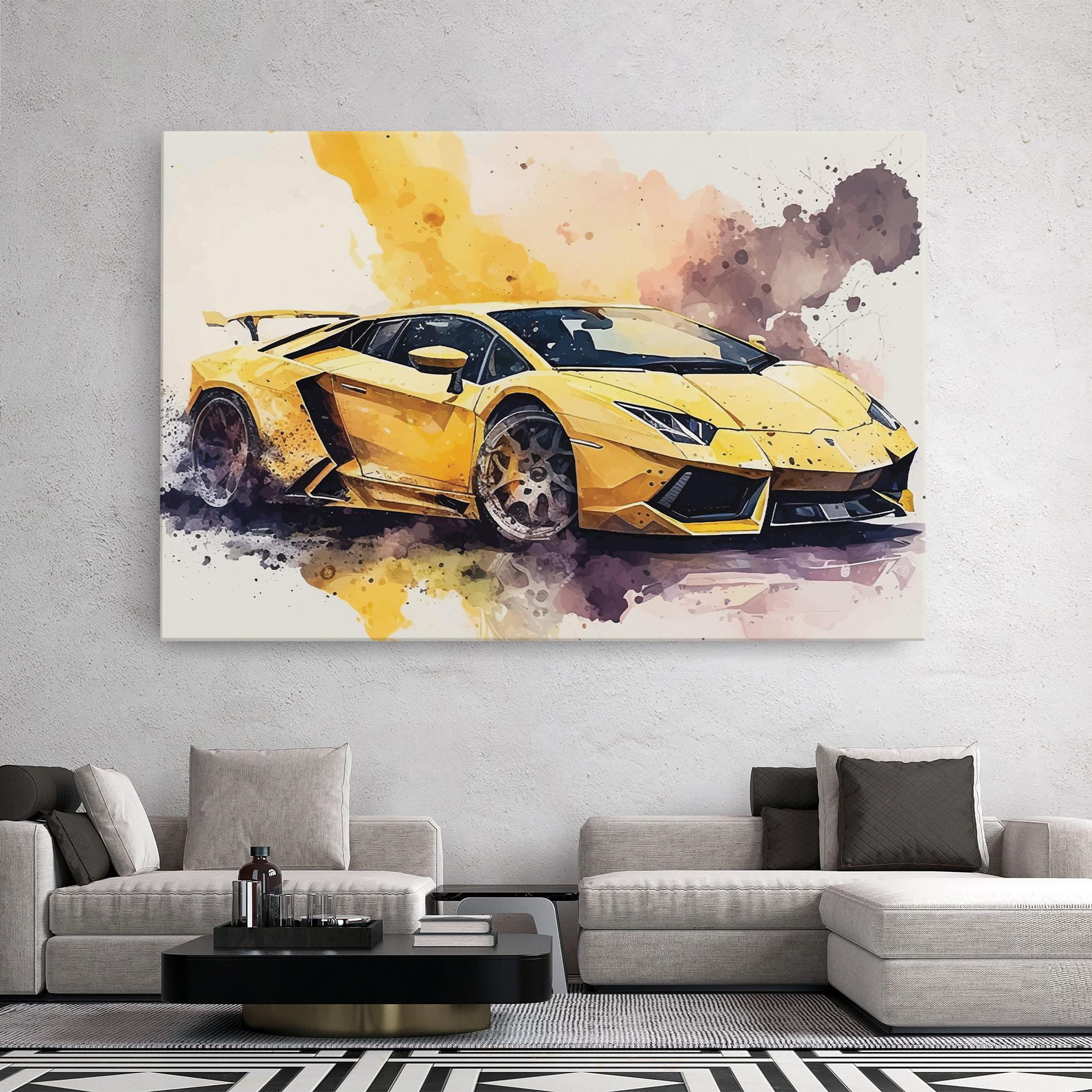 Tablou Canvas Watercolor Sport Car mockup 2