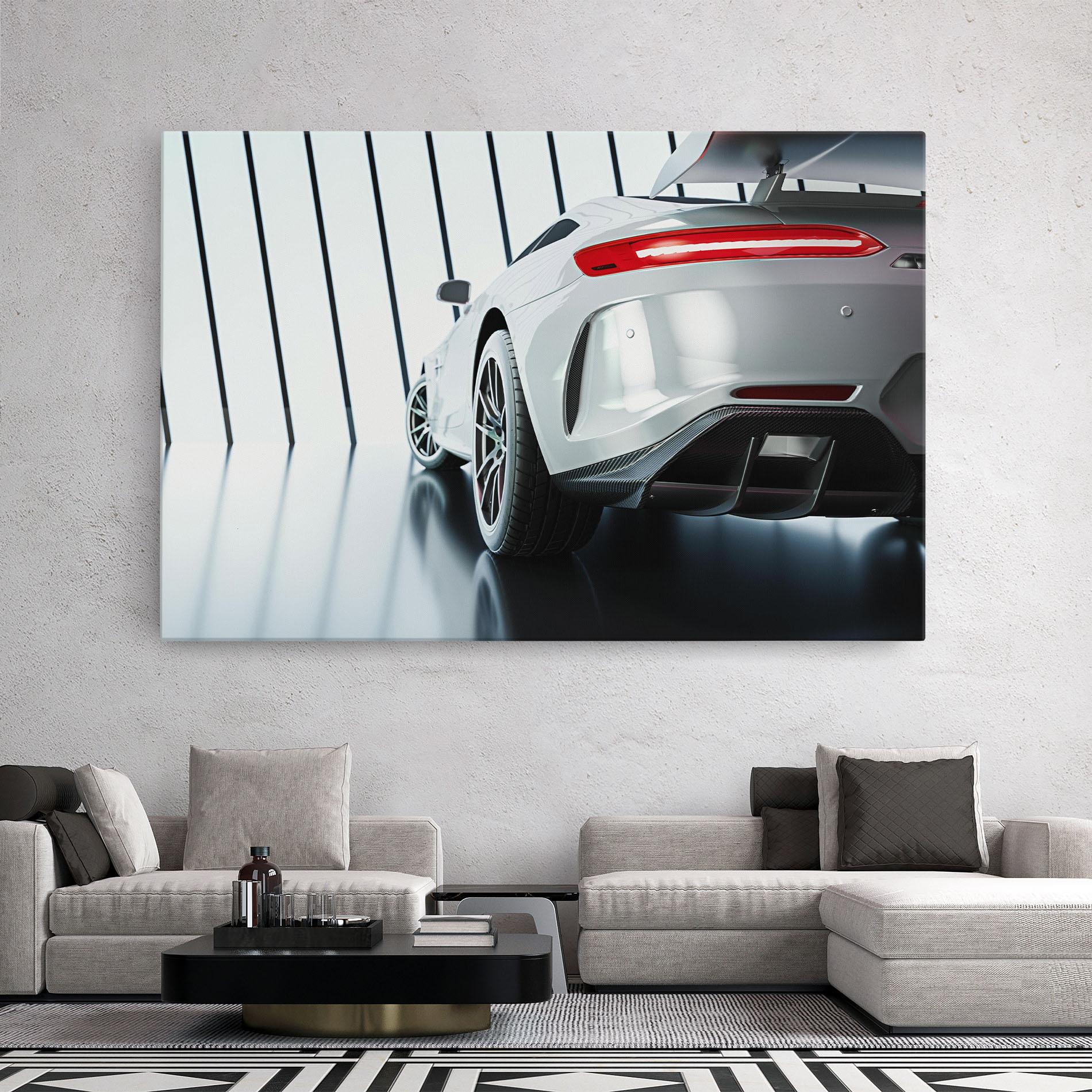 Tablou Canvas White Mercedes Amg mockup 2