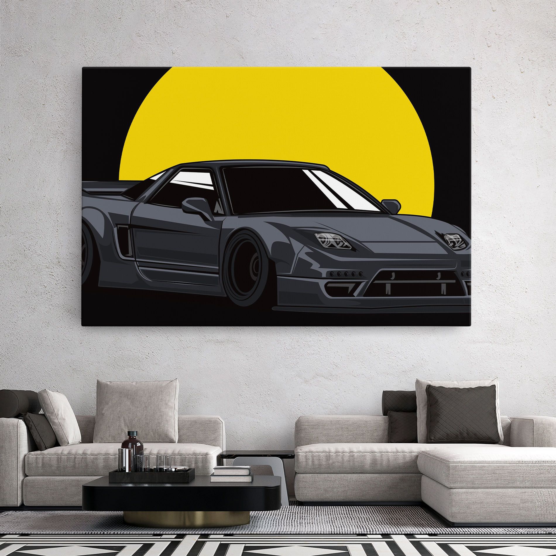 Yellow Sun Car mockup 2
