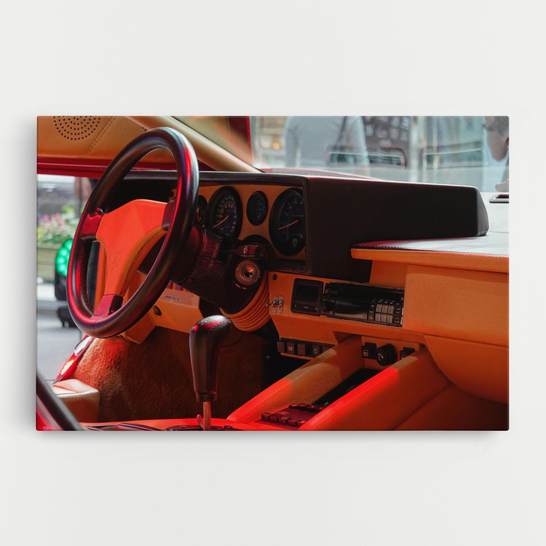 Tablou Canvas Orange Black Car mockup 0