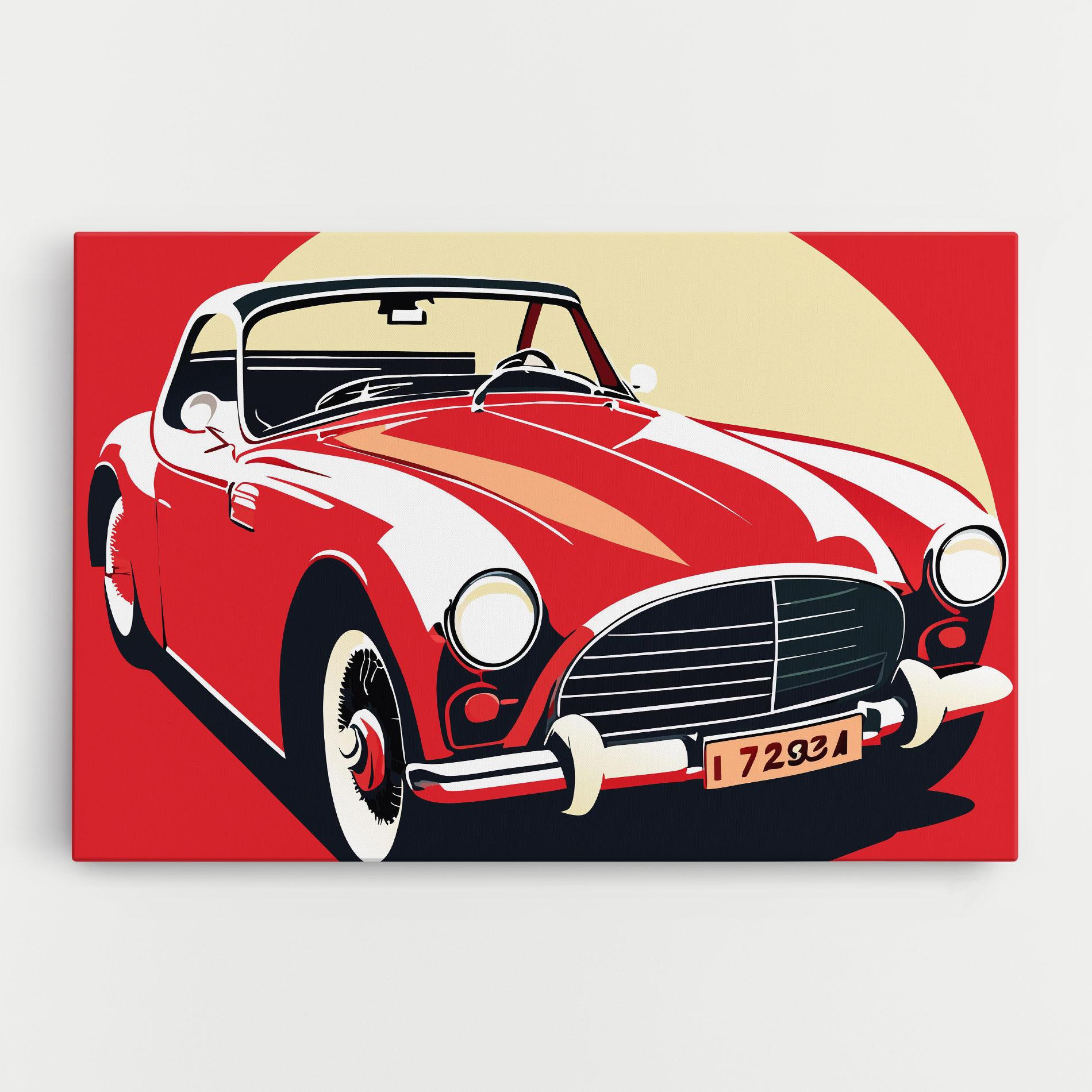Tablou Canvas Red Vintage Car mockup 0