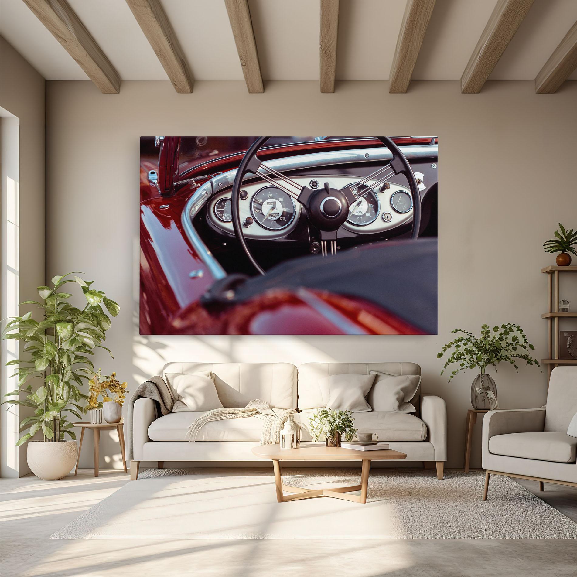 Tablou Canvas Classic Red Car mockup 6