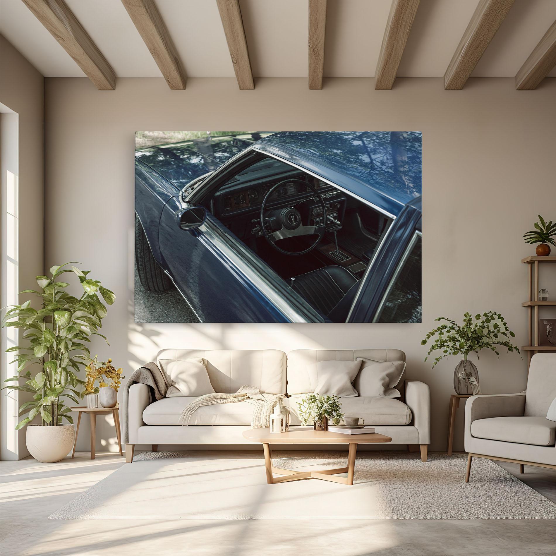 Tablou Canvas Old Blue Car mockup 6