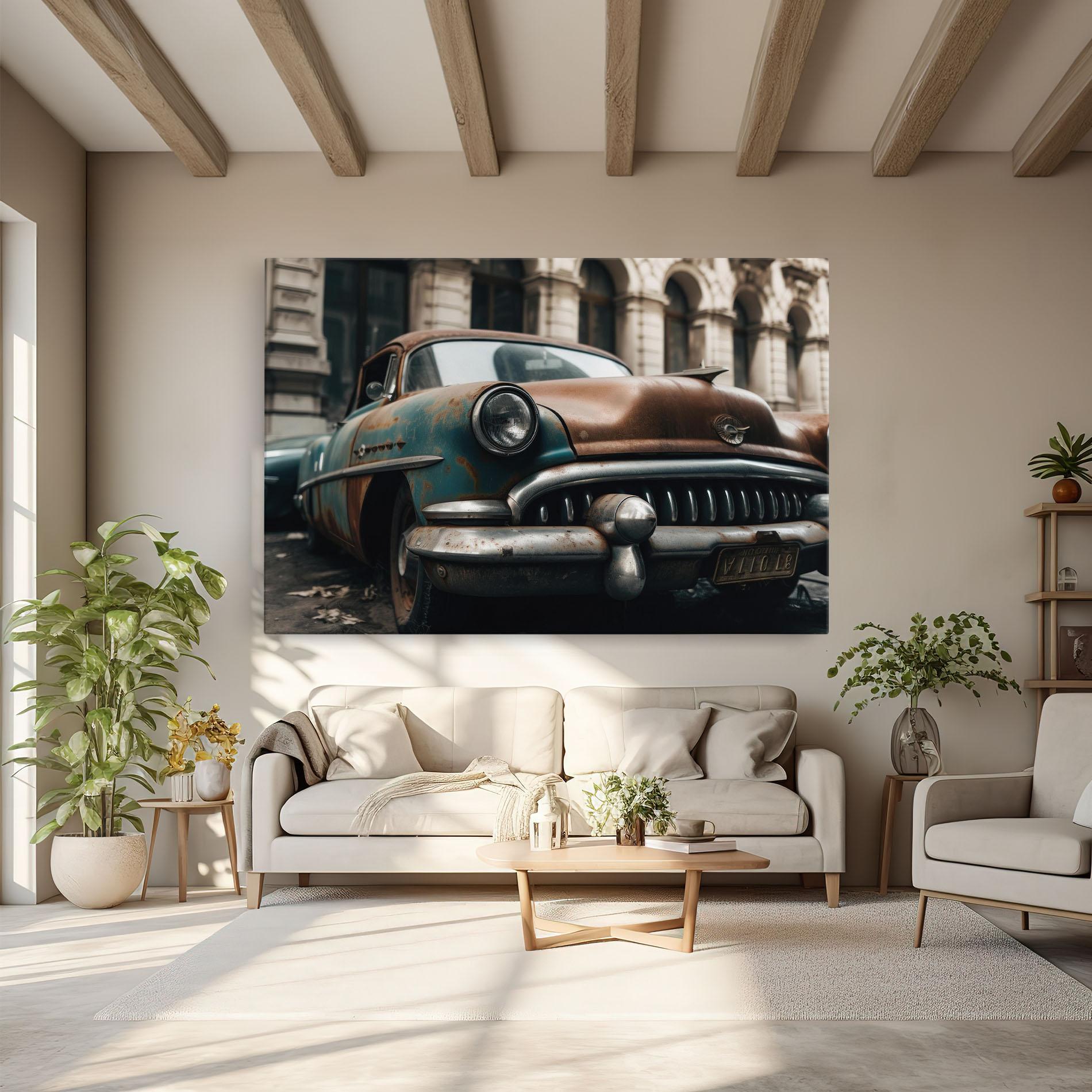 Tablou Canvas Old Brown Car mockup 6