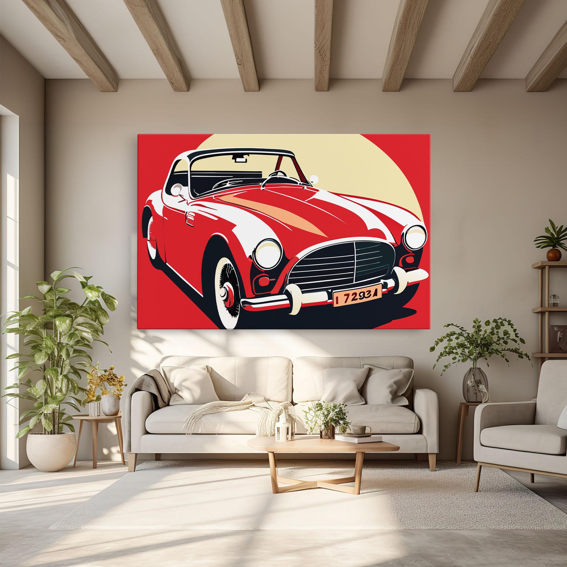 Tablou Canvas Red Vintage Car mockup 6