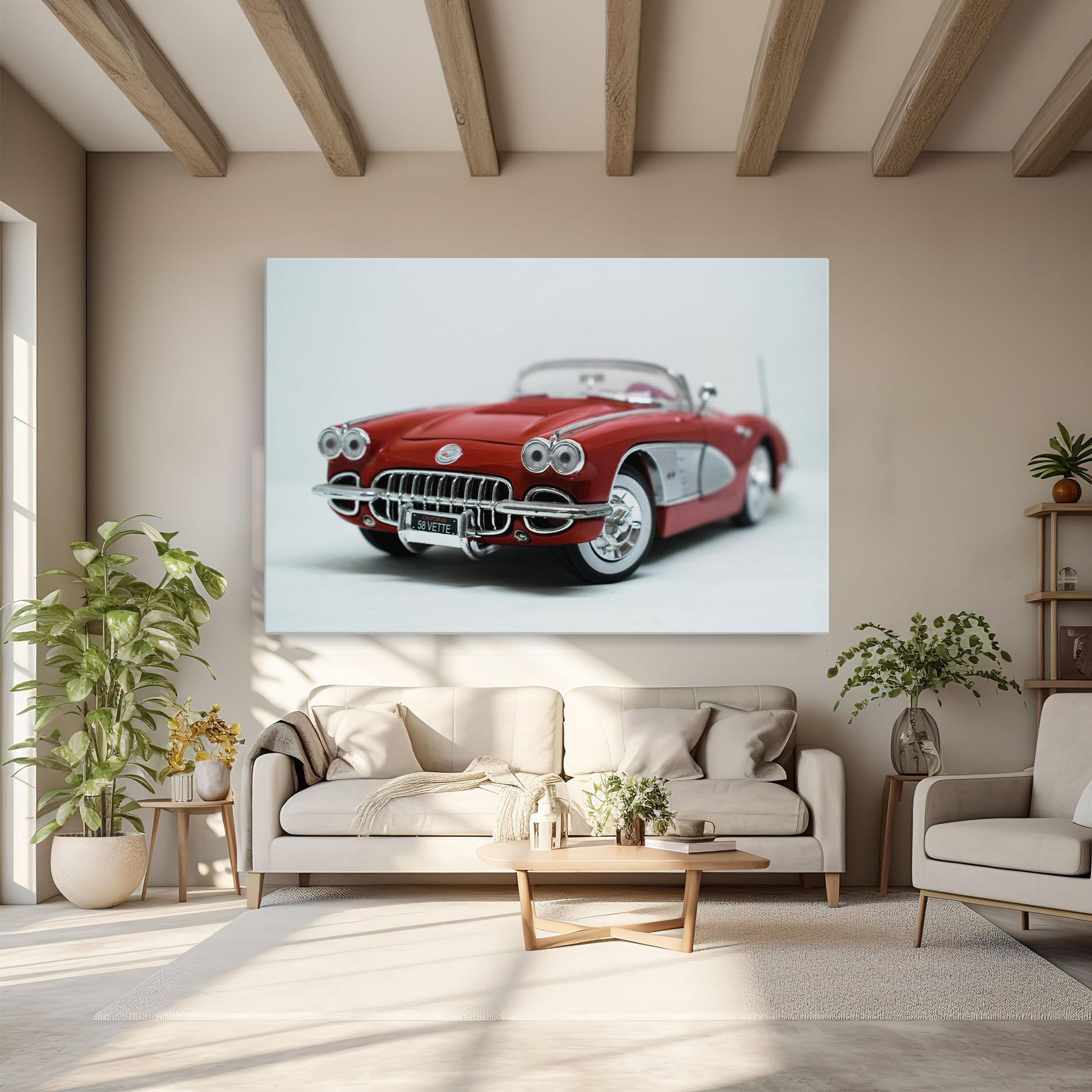 Tablou Canvas Vintage Red Car mockup 6