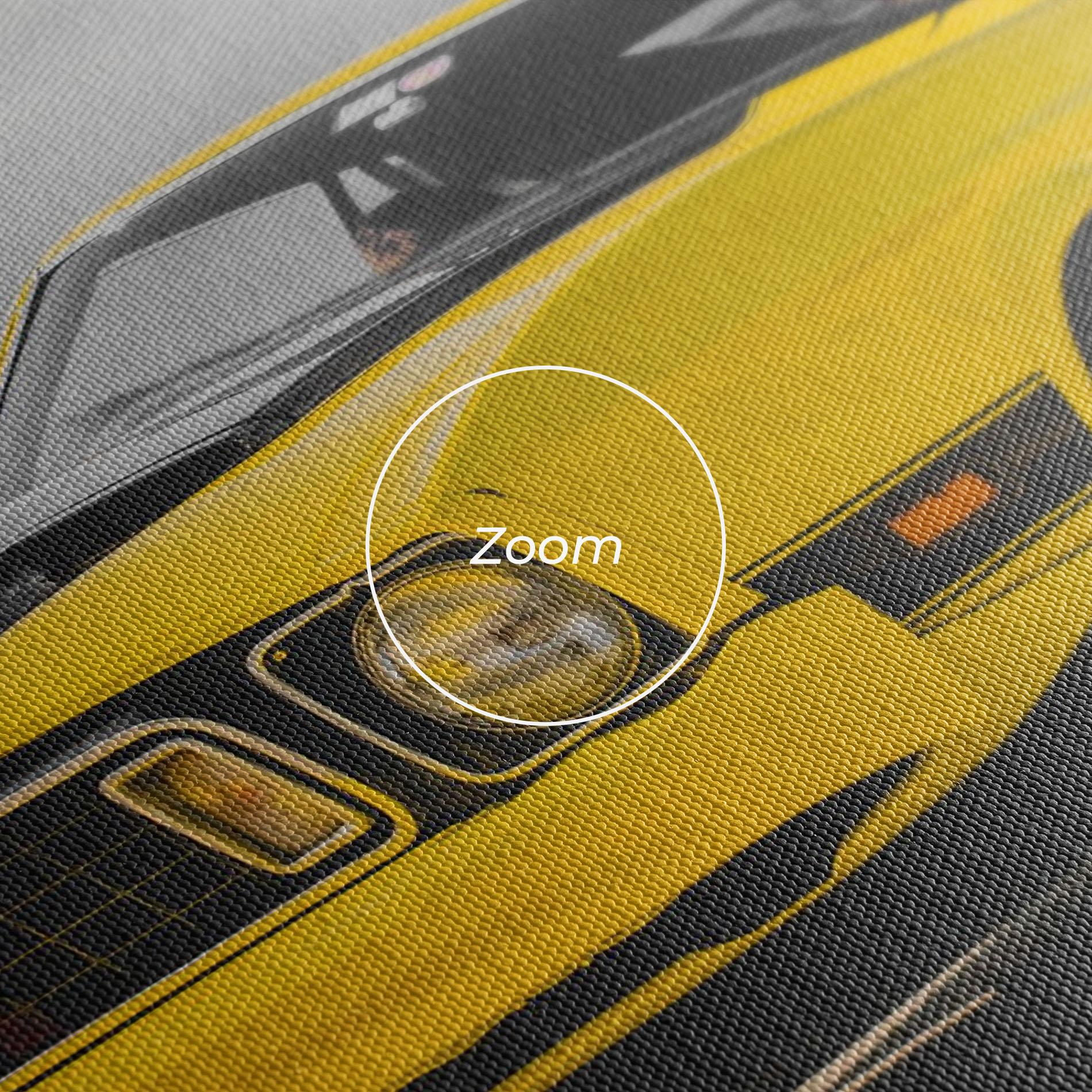 Tablou Canvas Vintage Yellow Car mockup 3