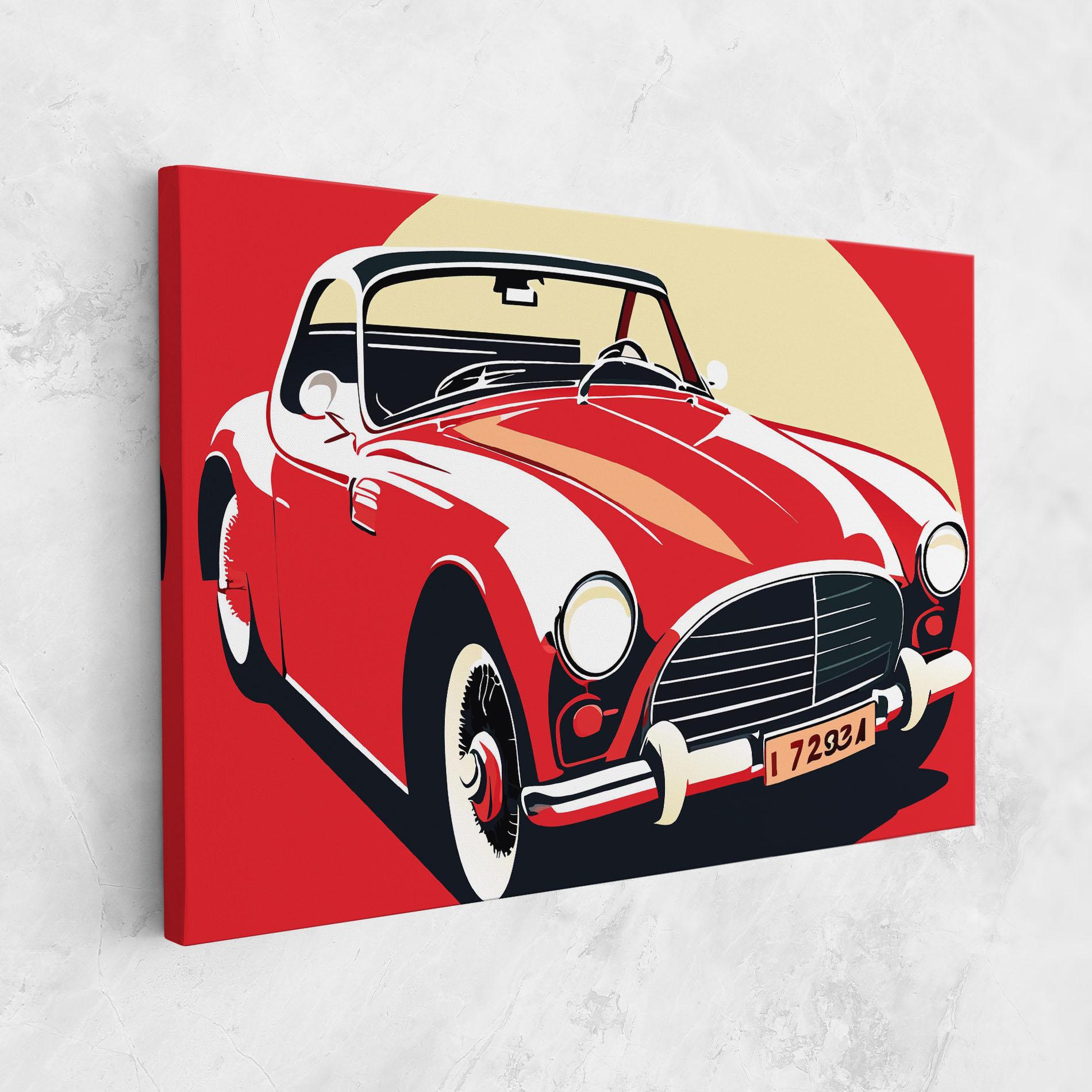 Tablou Canvas Red Vintage Car mockup 1