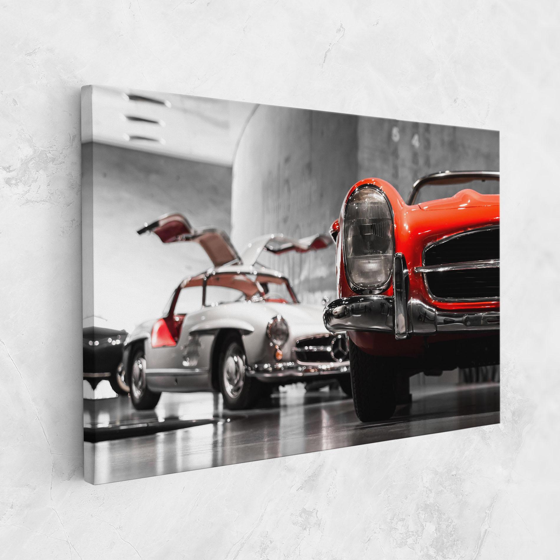 Tablou Canvas Vintage Red White mockup 1