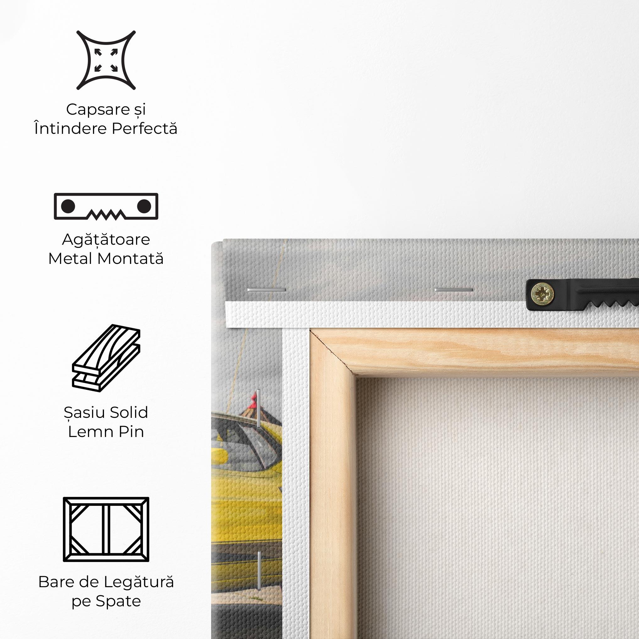 Tablou Canvas Vintage Yellow Car mockup 5