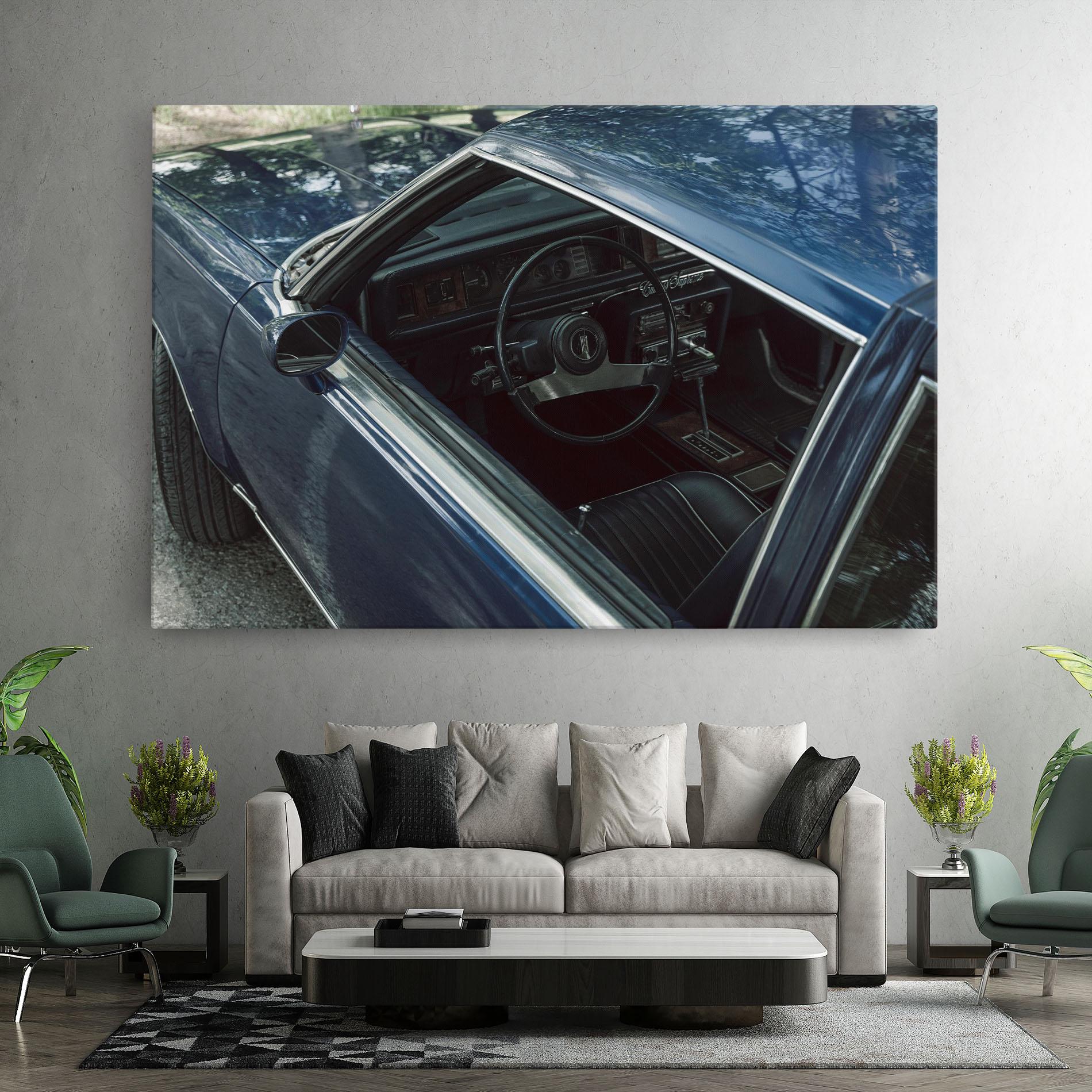Tablou Canvas Old Blue Car mockup 7