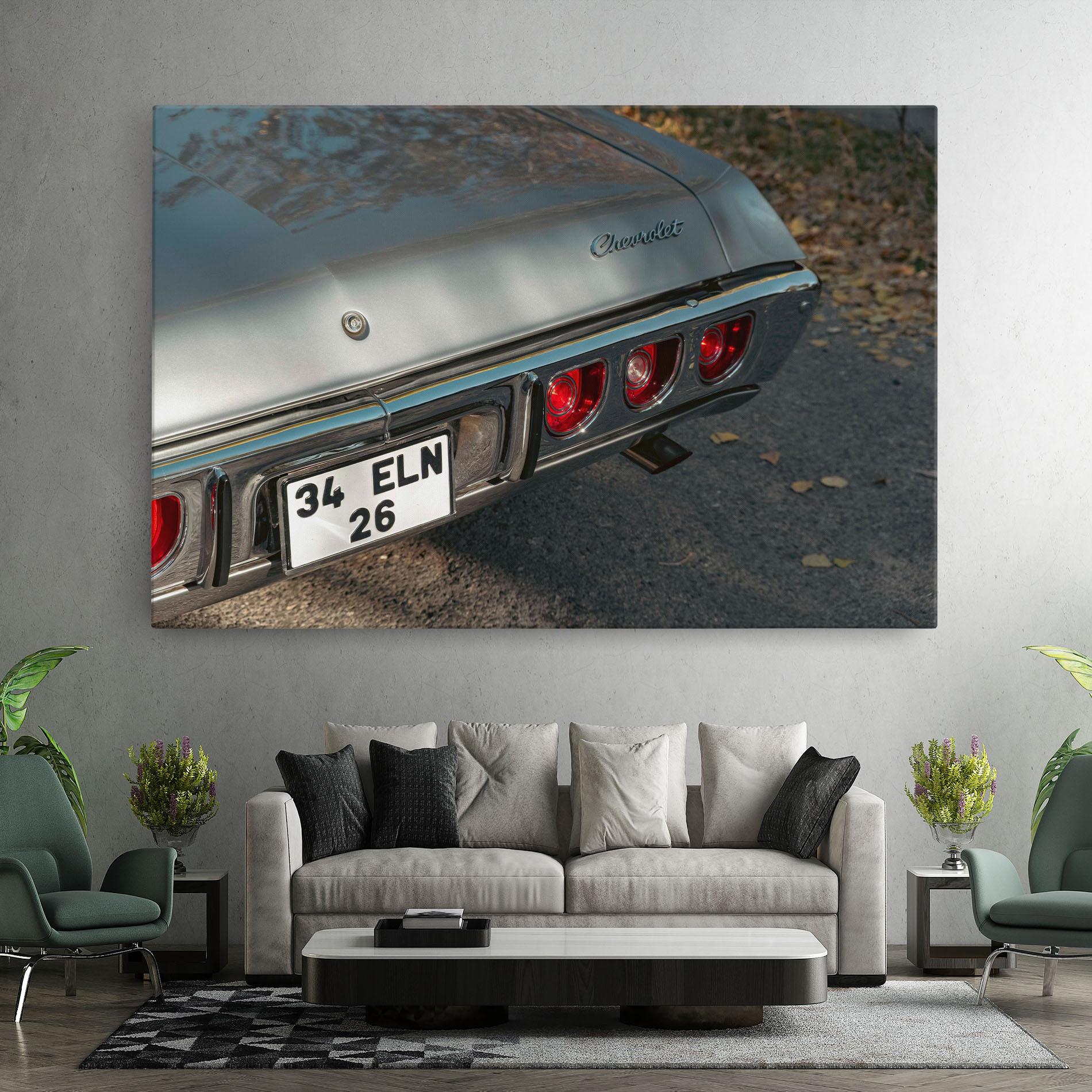 Tablou Canvas Old Grey Car mockup 7