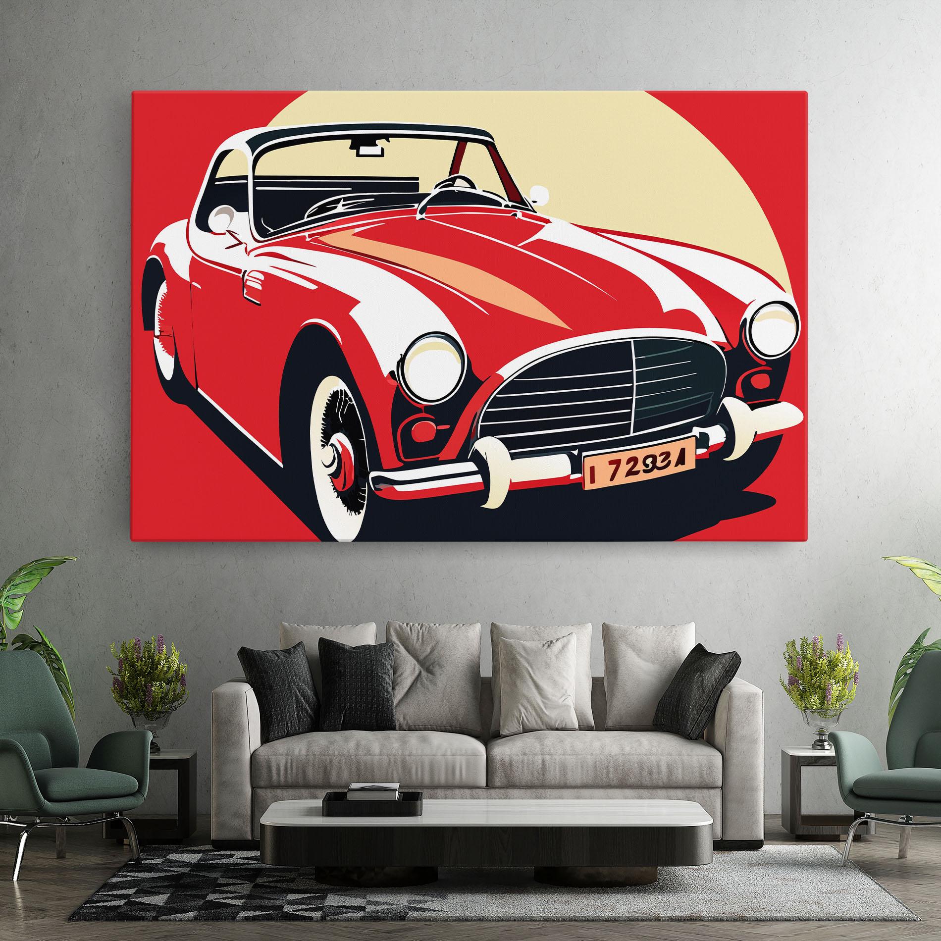 Tablou Canvas Red Vintage Car mockup 7