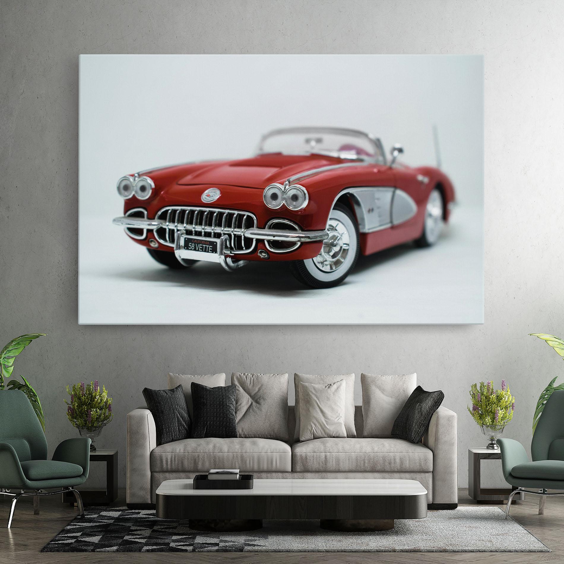 Tablou Canvas Vintage Red Car mockup 7