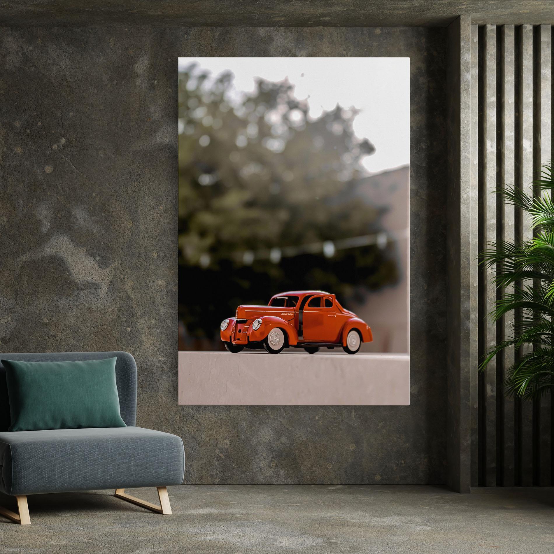 Tablou Canvas Orange Toy Car mockup 7
