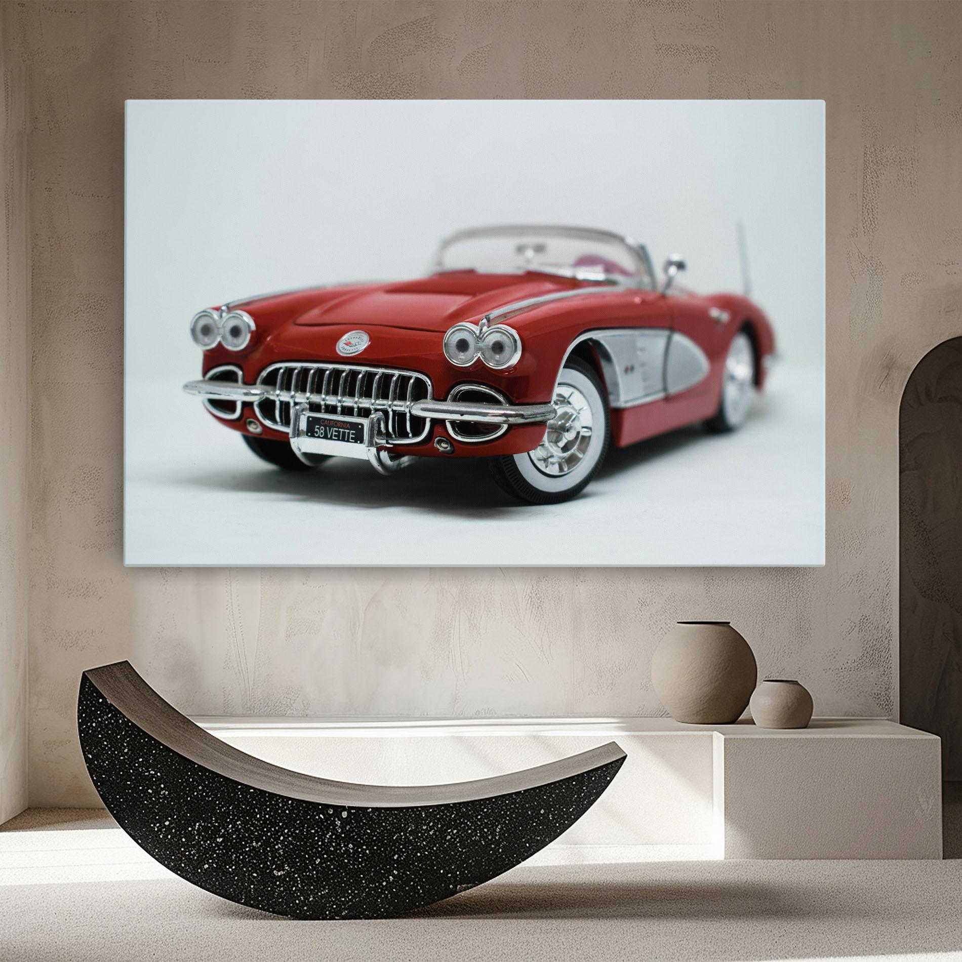 Tablou Canvas Vintage Red Car mockup 8