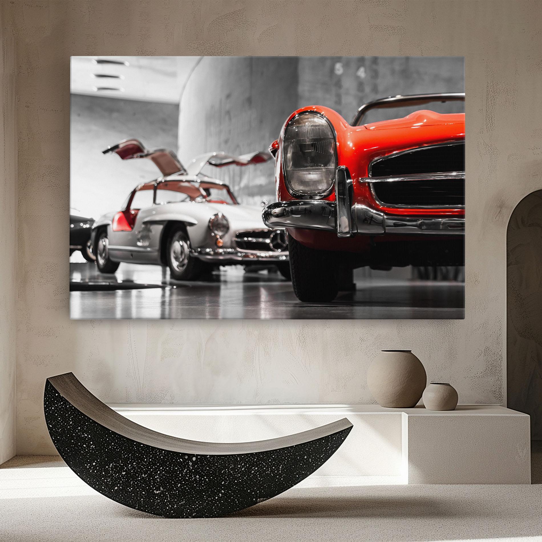 Tablou Canvas Vintage Red White mockup 8