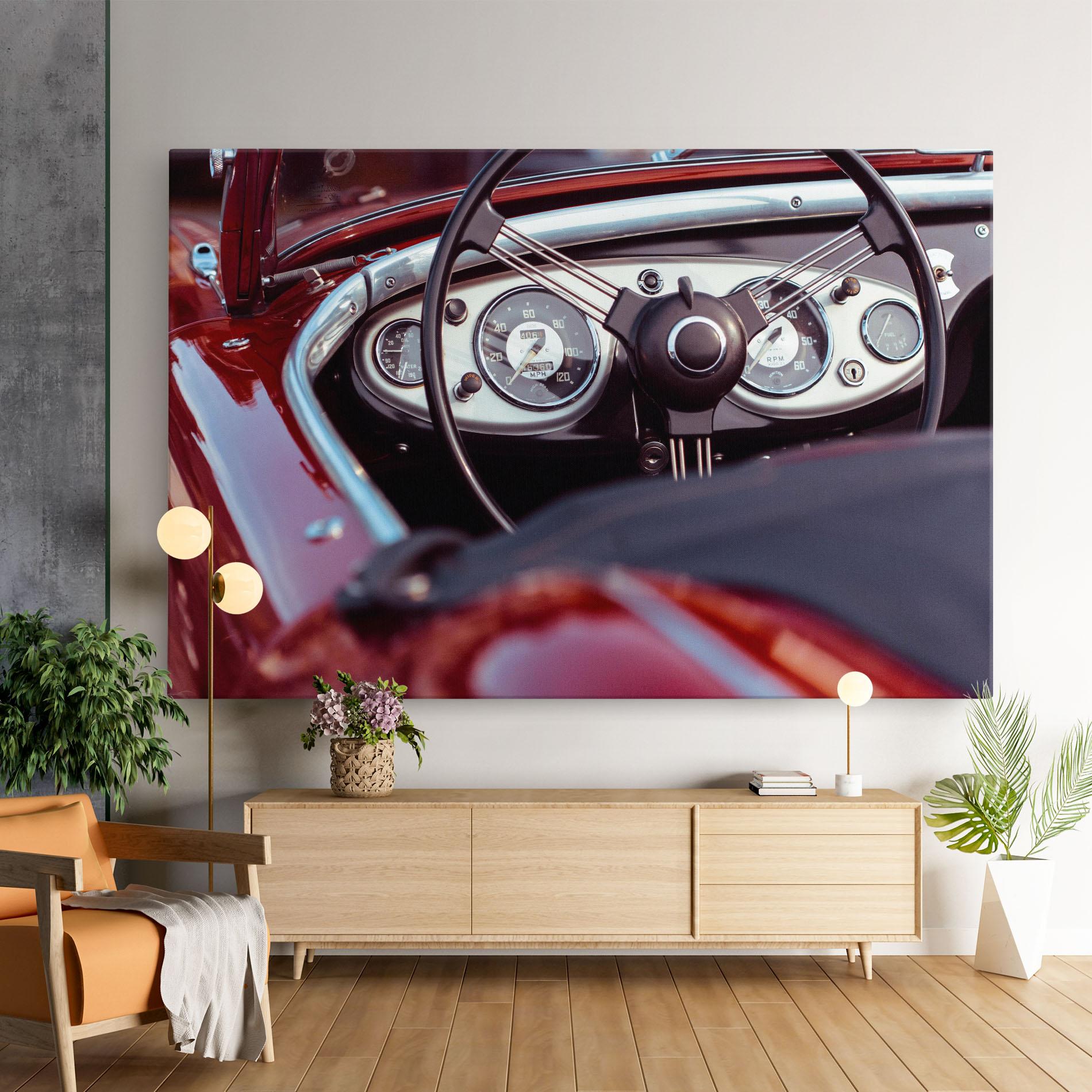 Tablou Canvas Classic Red Car mockup 9