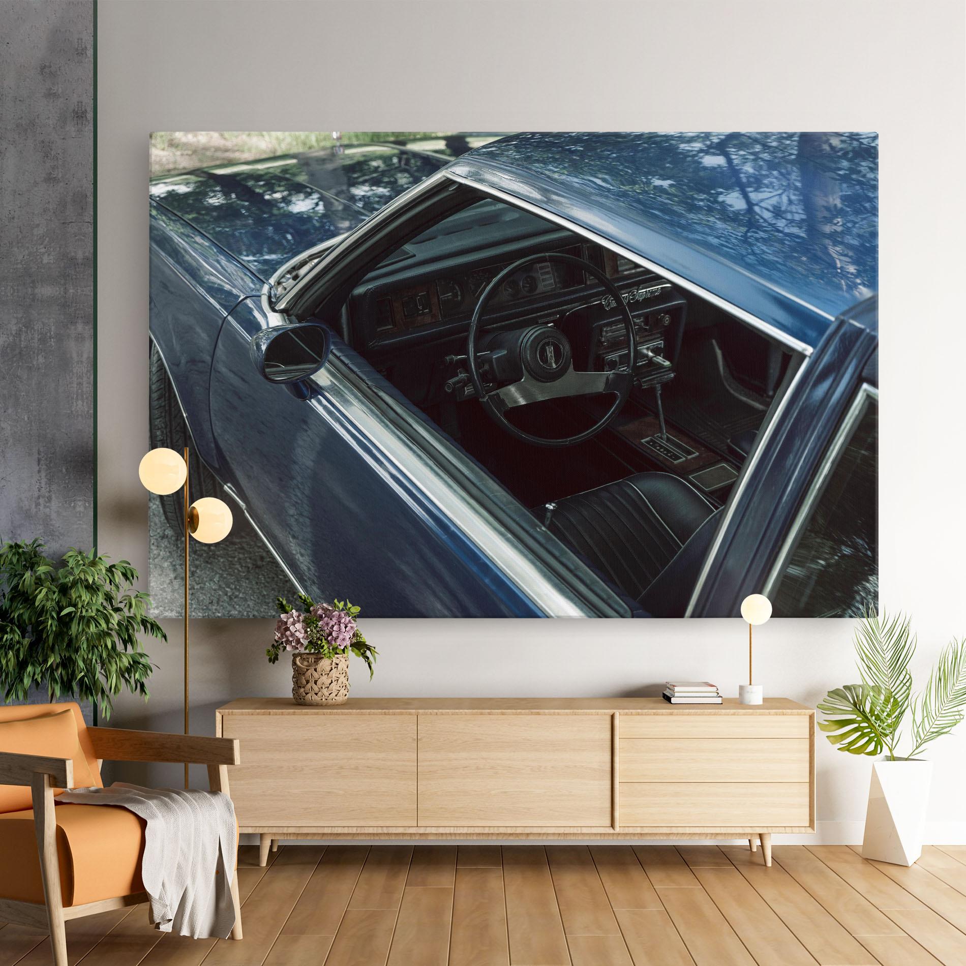 Tablou Canvas Old Blue Car mockup 9