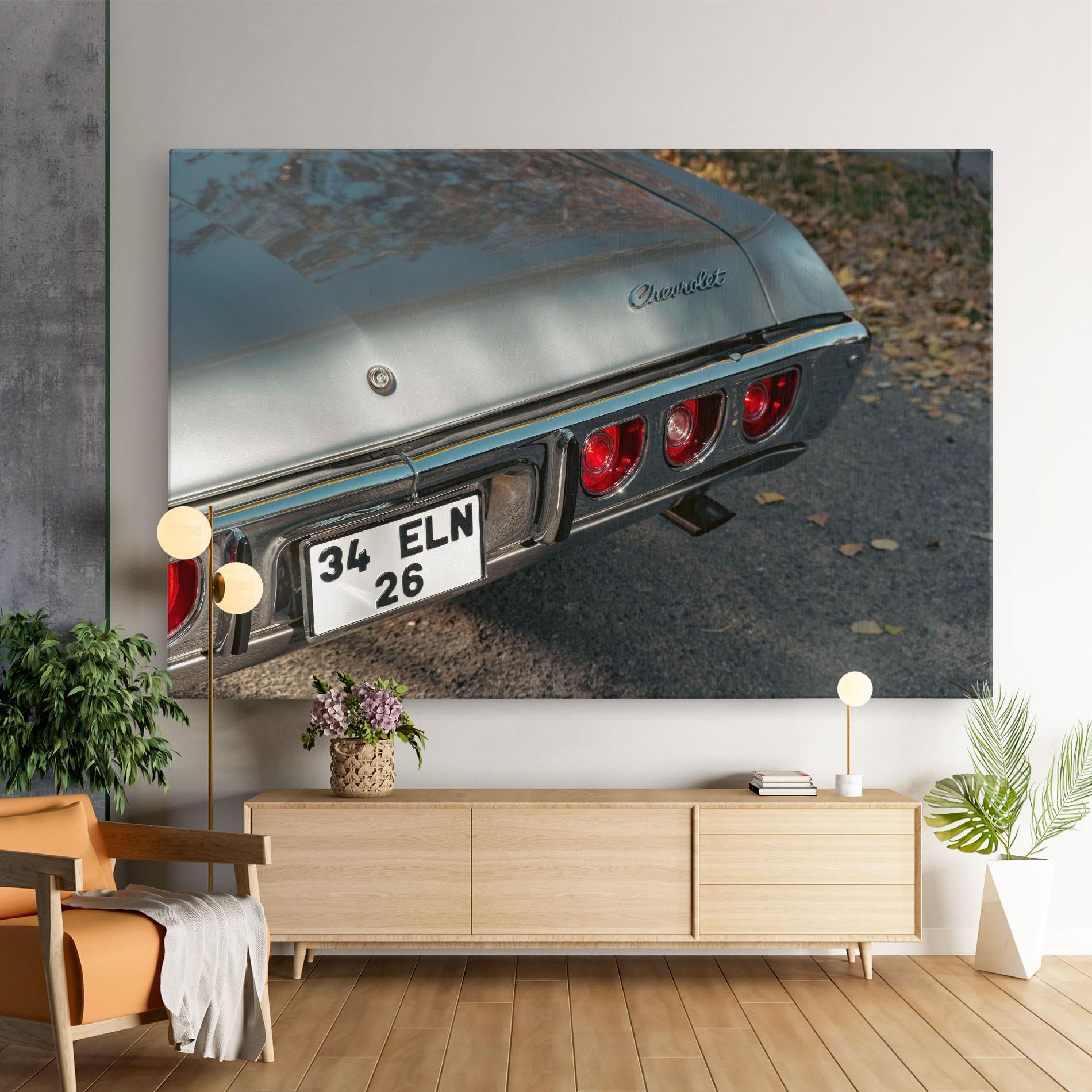 Tablou Canvas Old Grey Car mockup 9