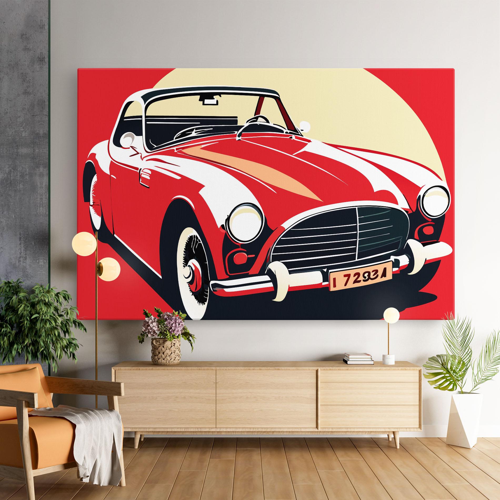 Tablou Canvas Red Vintage Car mockup 9