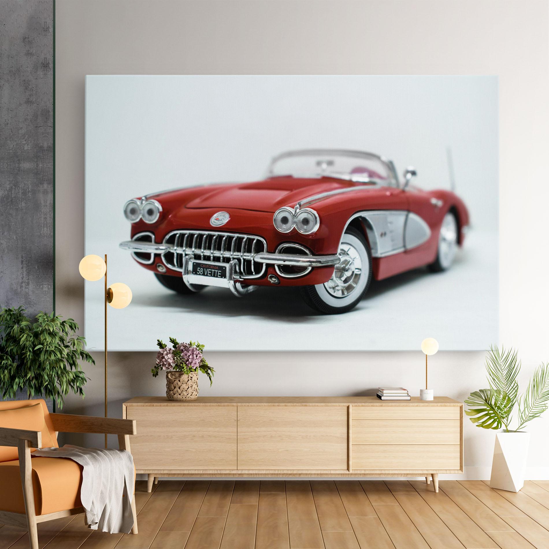 Tablou Canvas Vintage Red Car mockup 9