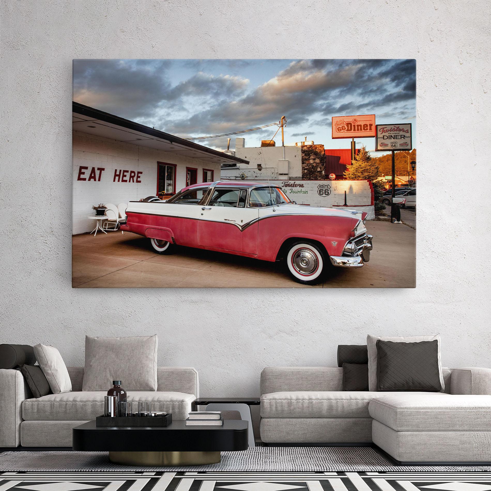 Tablou Canvas Cloud Old Car mockup 2